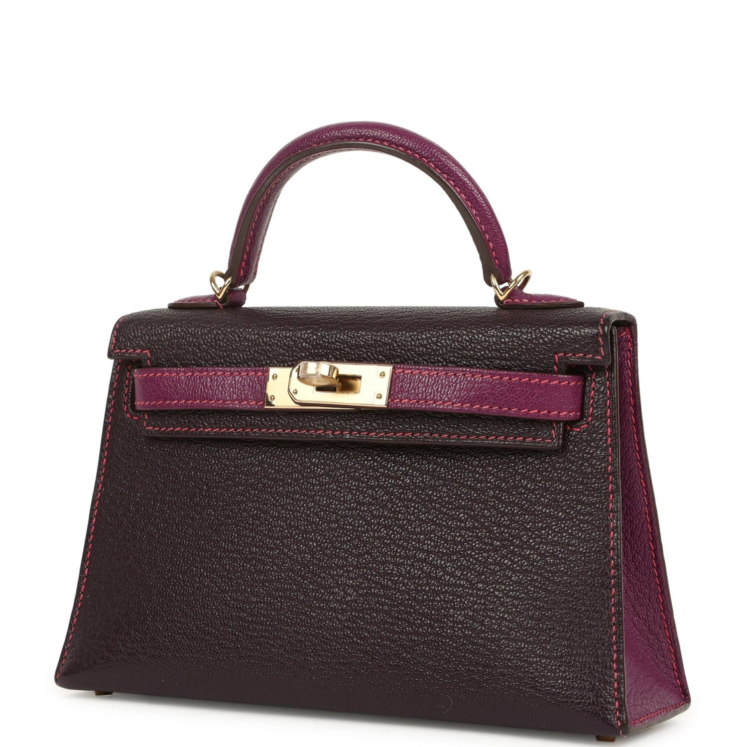 Hermès Kelly Sellier 20 Raisin Chevre Mysore — view 2