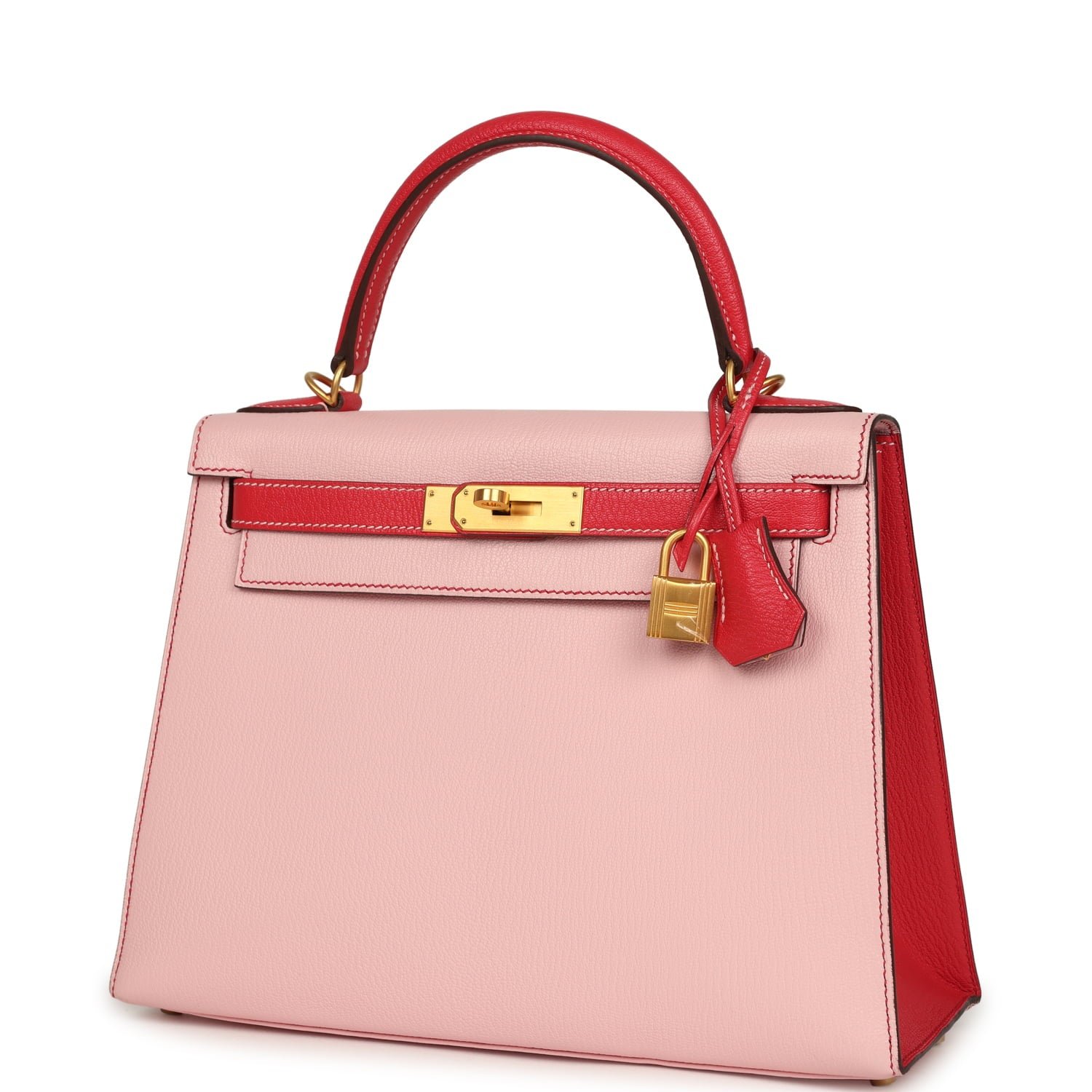 Pre-Owned Hermès Kelly Sellier 28 Rose Sakura — view 3