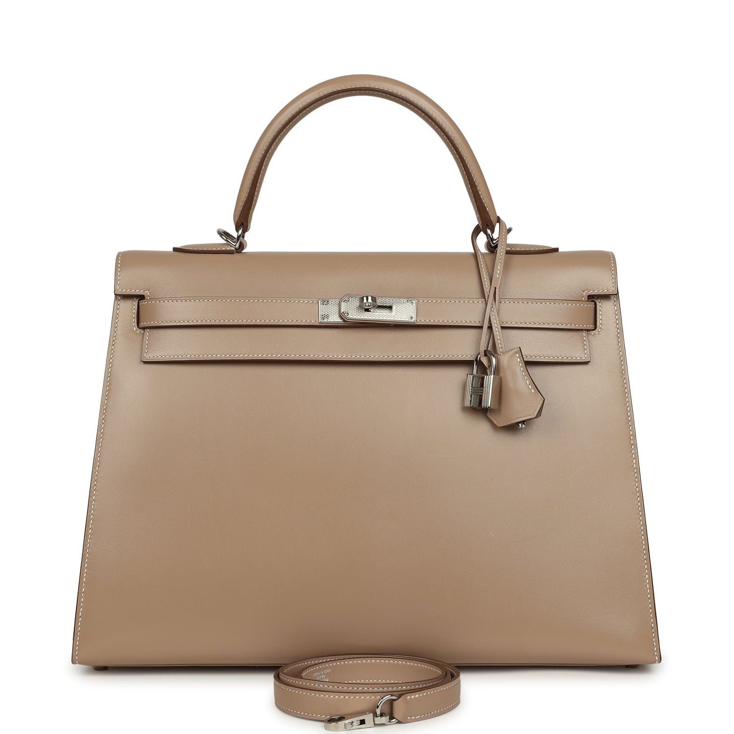 Pre-Owned Hermès Kelly Sellier 35 Argile Tadelakt