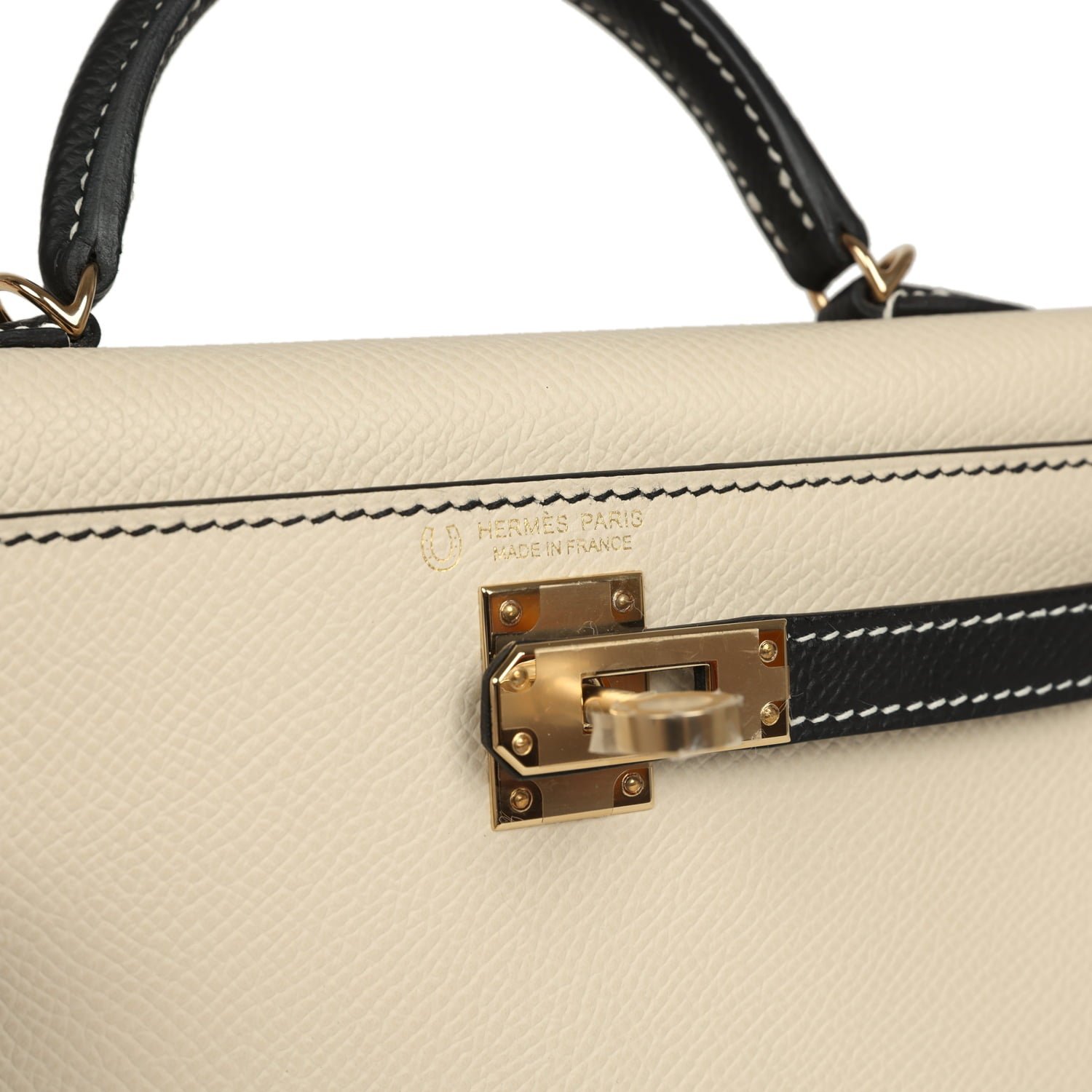 Hermès Kelly Sellier 20 Craie Epsom Permabrass — view 7