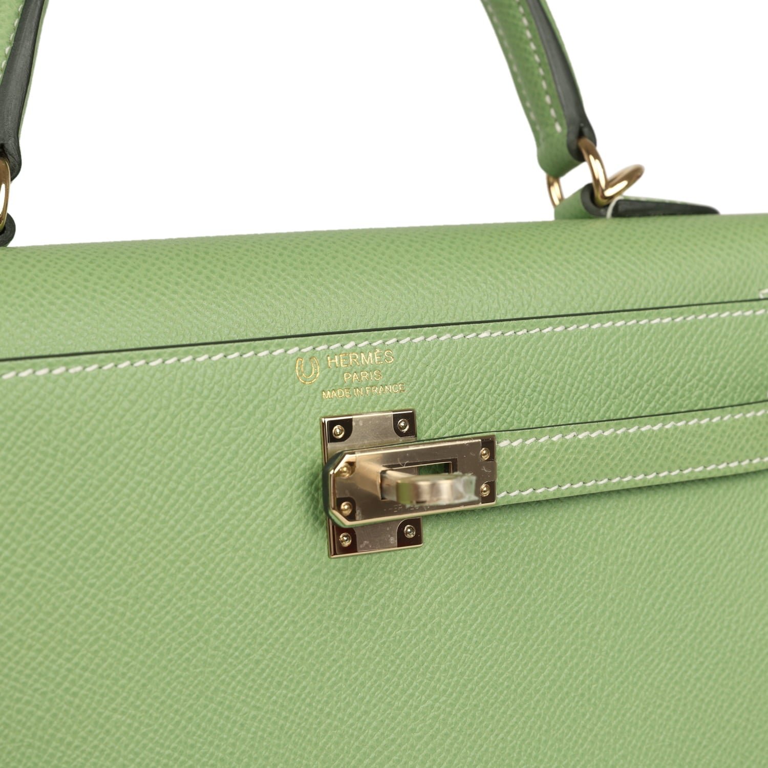 Hermès Kelly Sellier 25 Vert Criquet Epsom — view 7