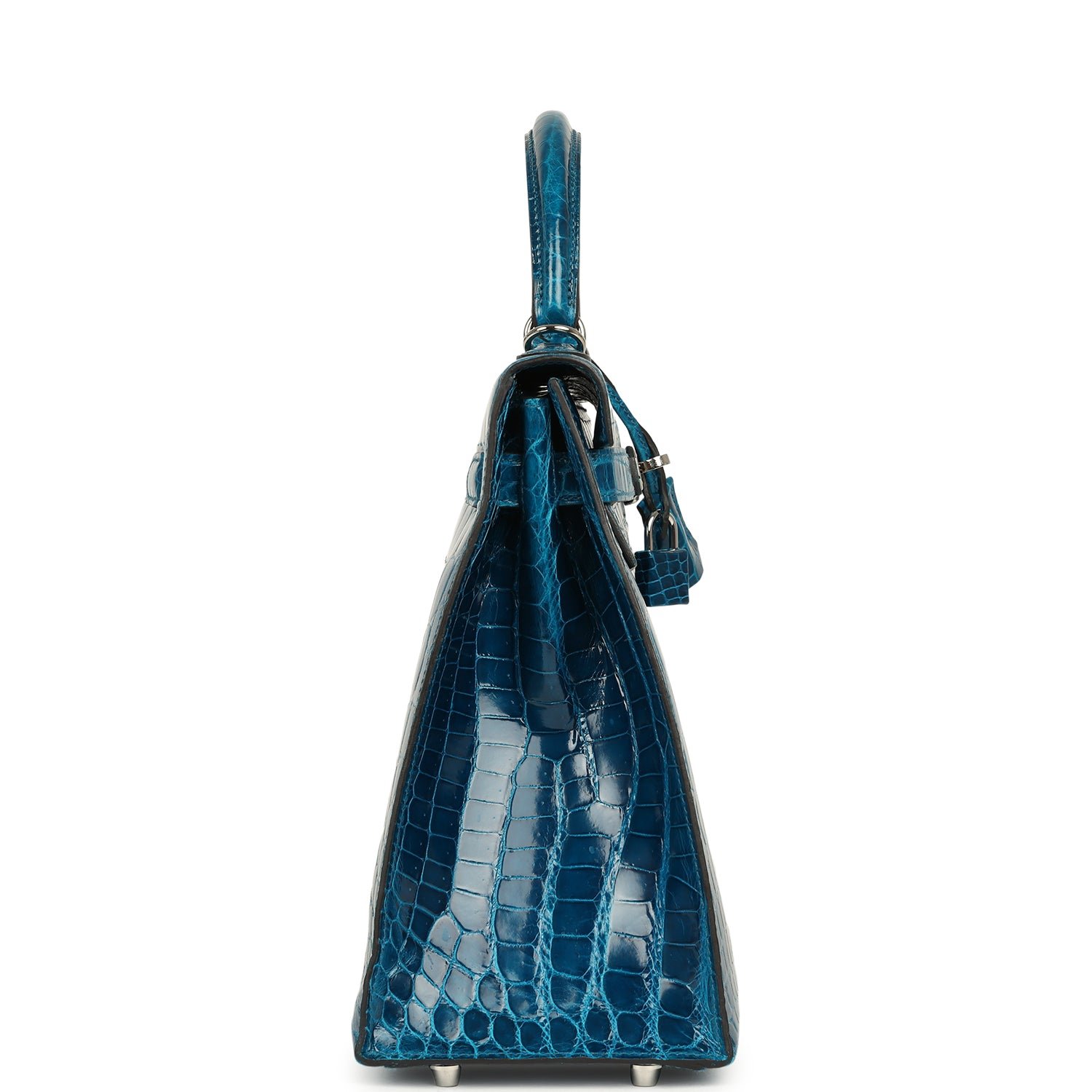 Pre-Owned Hermès Kelly Sellier 32 Bleu Izmir — view 4