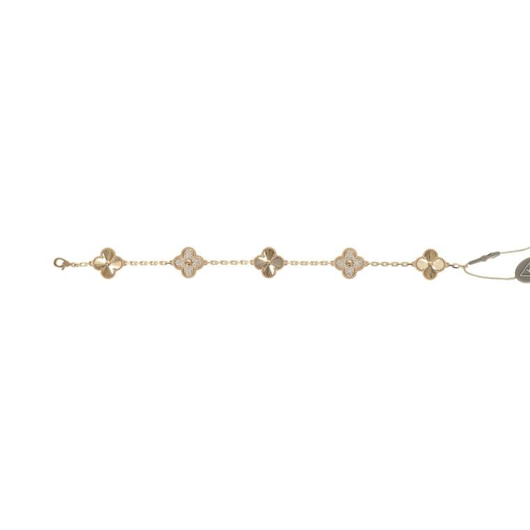 Van Cleef Vintage Alhambra Bracelet 18K Yellow Gold (021) for Sale — alternate view
