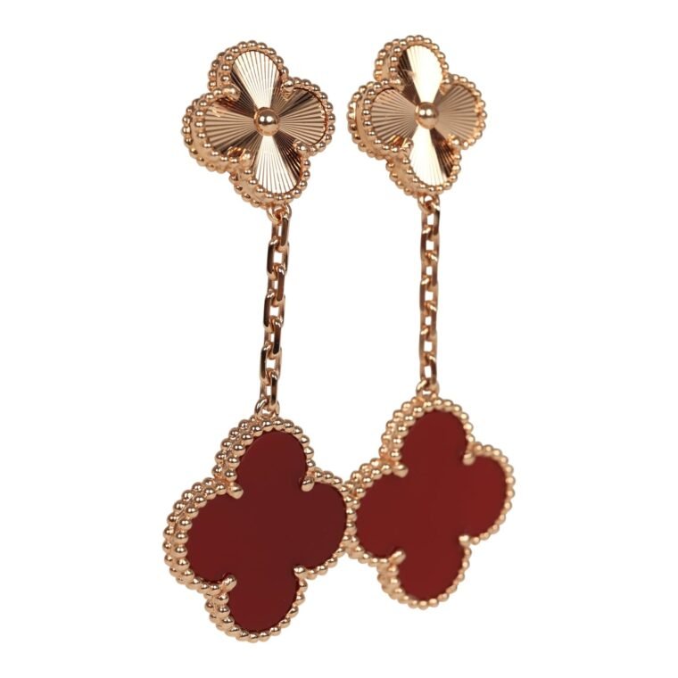 Van Cleef Magic Alhambra Earrings 18K Rose Gold for Sale — alternate view