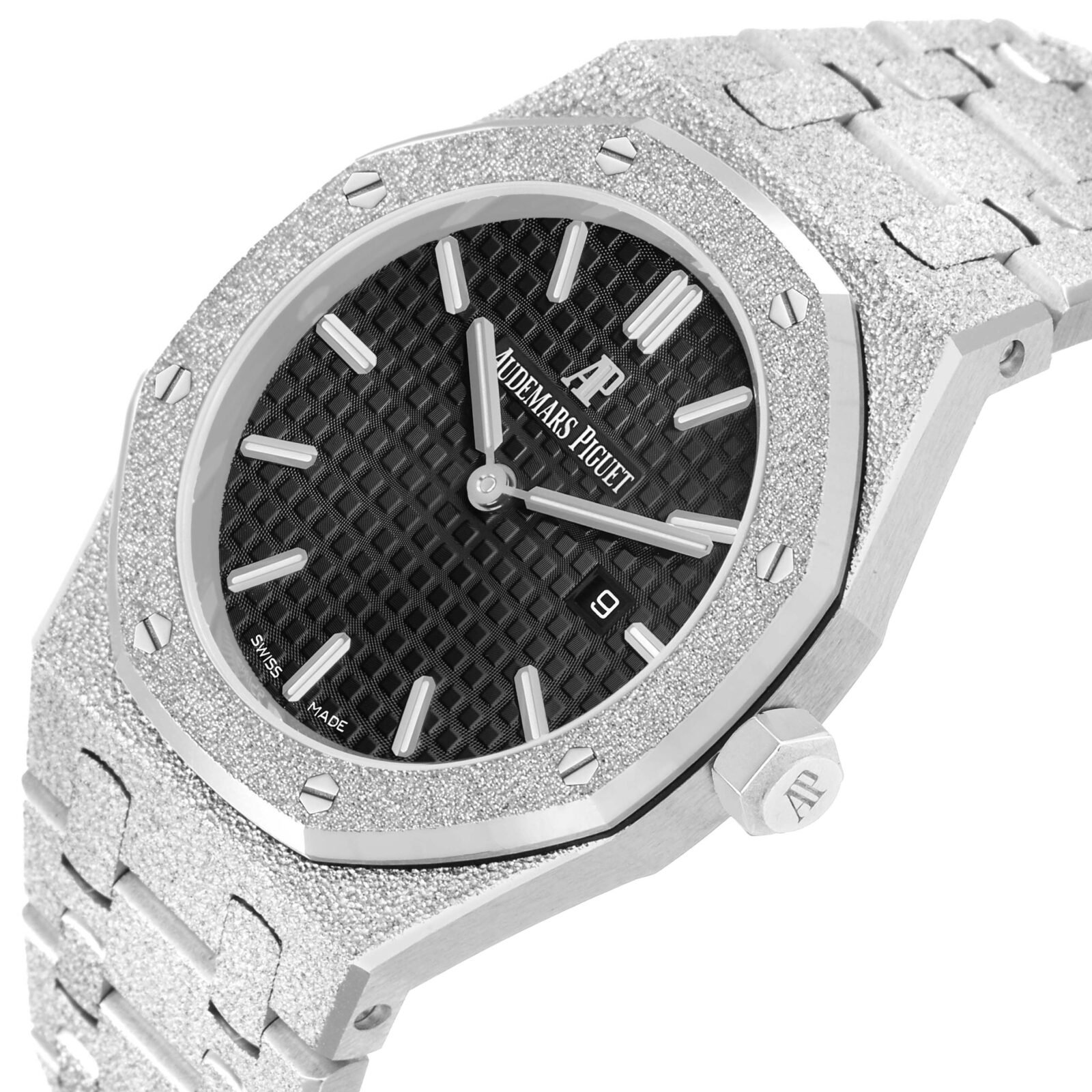 Audemars Piguet Royal Oak 'Frosted' case profile and crown