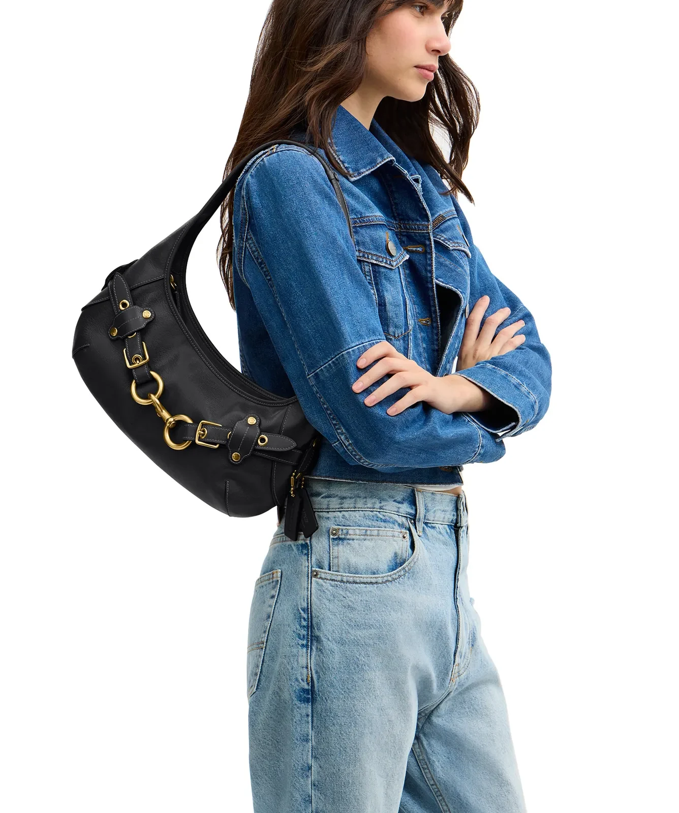 Coach Belted Ergo Leather Shoulder Bag for Sale - Black