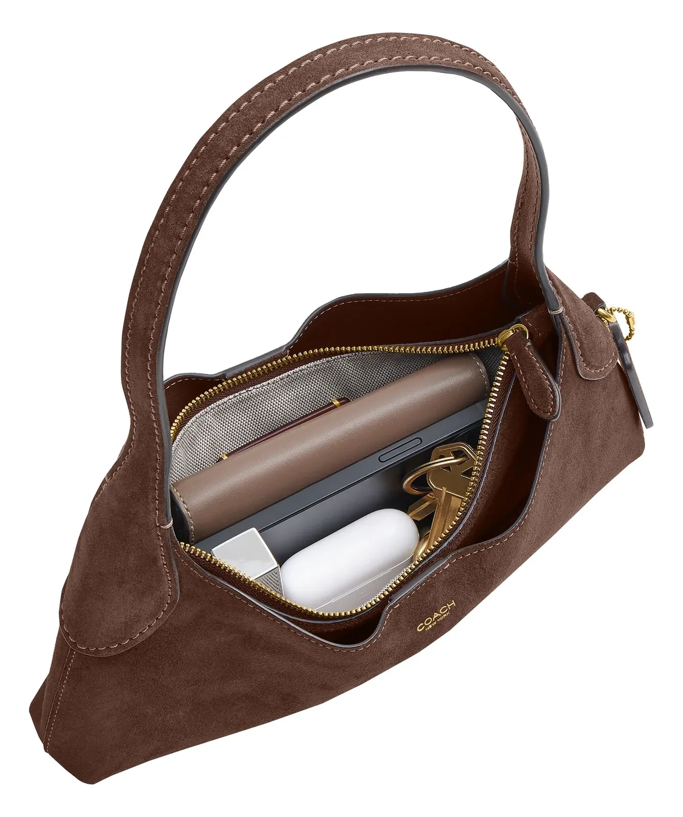 Coach Brooklyn 26 Suede Shoulder Bag for Sale - Dark Chocolate