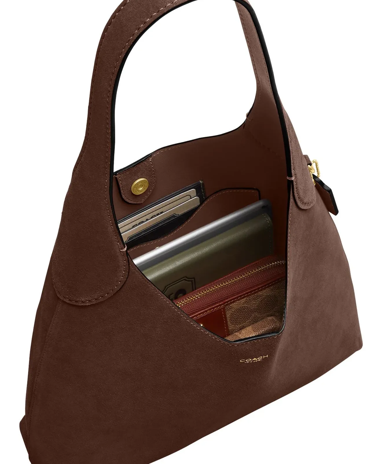 Coach Brooklyn 28 Suede Shoulder Bag for Sale