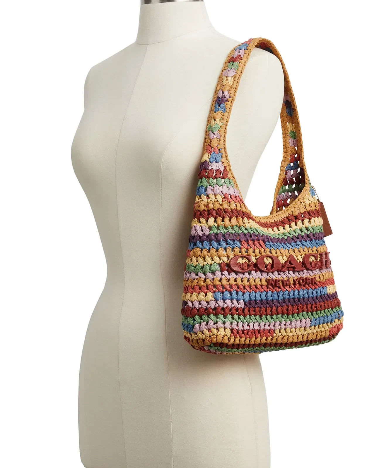 Coach Brooklyn 28 Woven Shoulder Bag for Sale - Beige Multi
