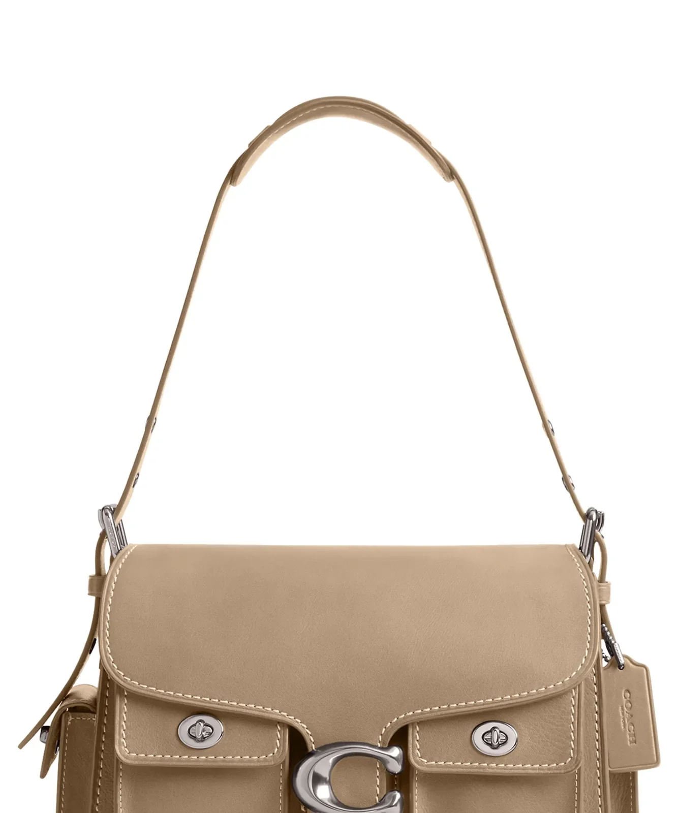 Coach Cargo Turnlock Soft Tabby Leather Shoulder Bag for Sale - Pebble