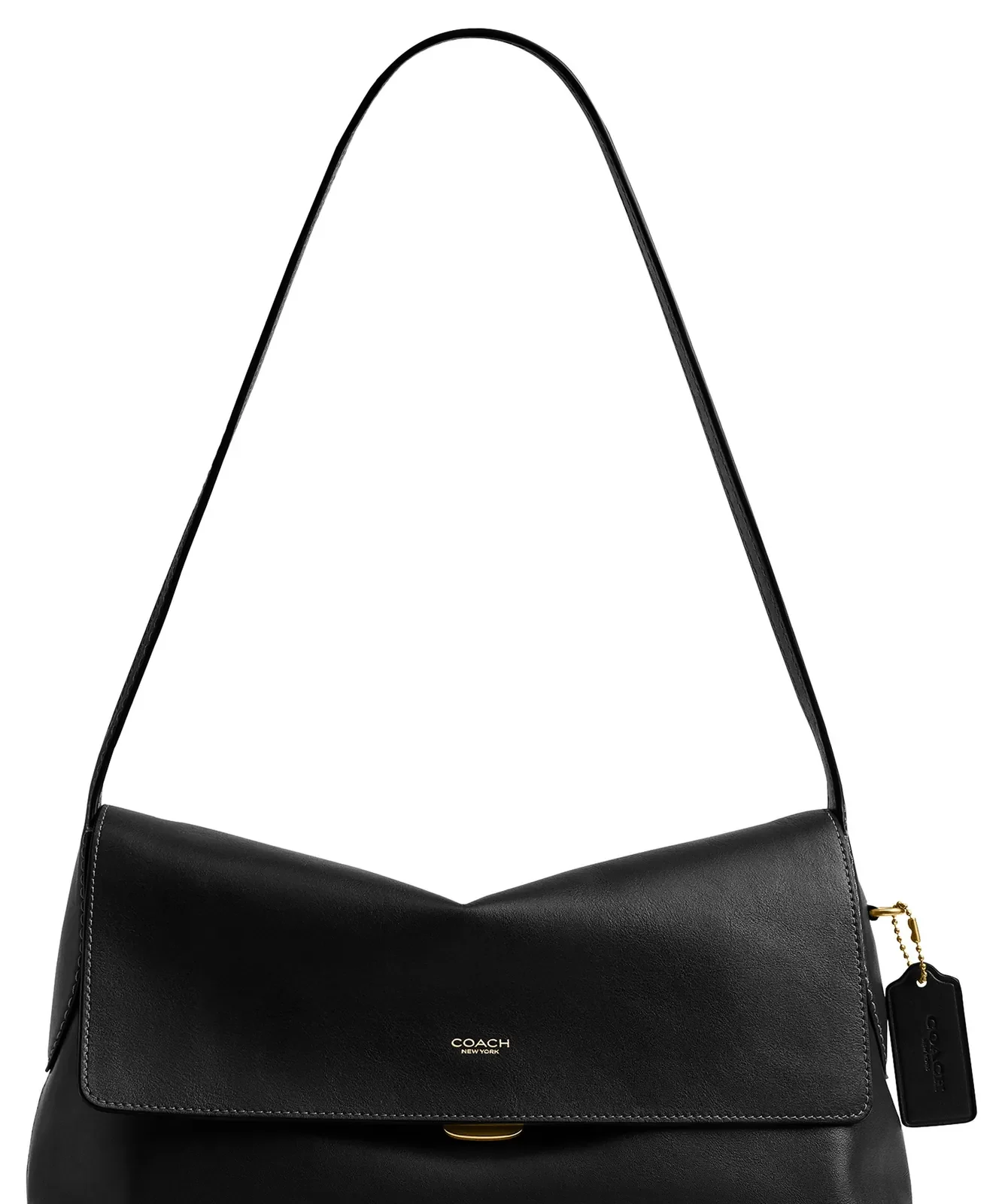 Coach Chelsea 30 Natural Grain Leather Shoulder Bag for Sale - Black