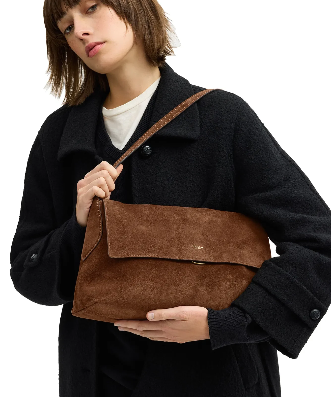 Coach Chelsea 36 Suede Shoulder Bag for Sale