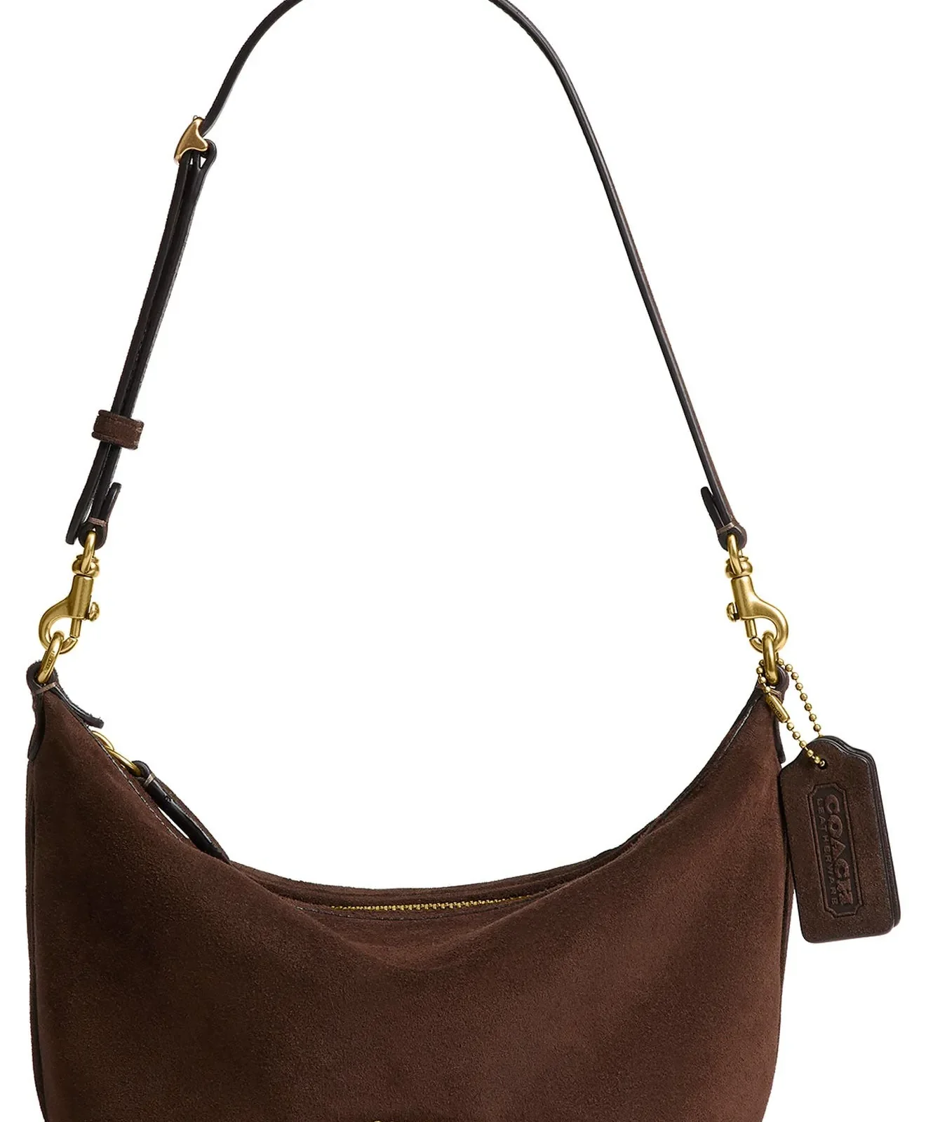 Coach Demi Suede Shoulder Bag for Sale - Dark Chocolate