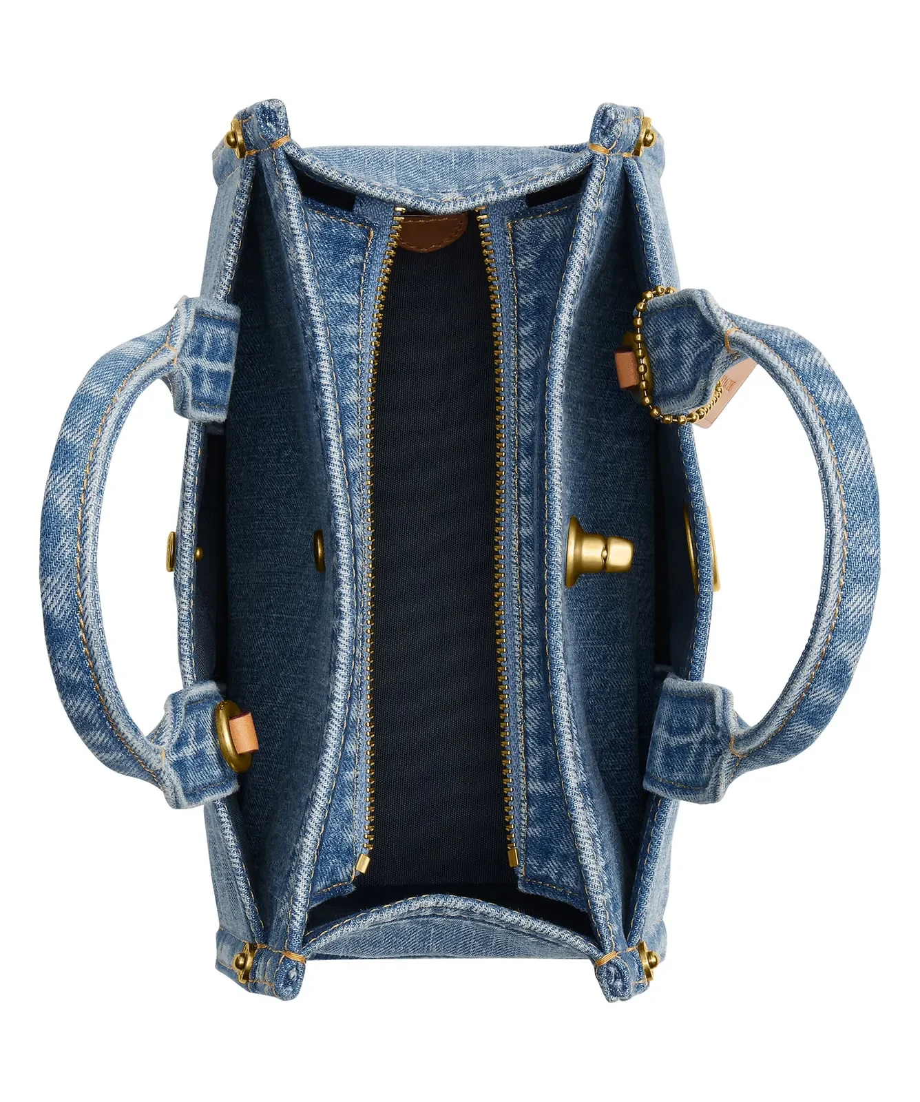 Coach Signature Embroidered Denim Cargo Tote for Sale - Indigo
