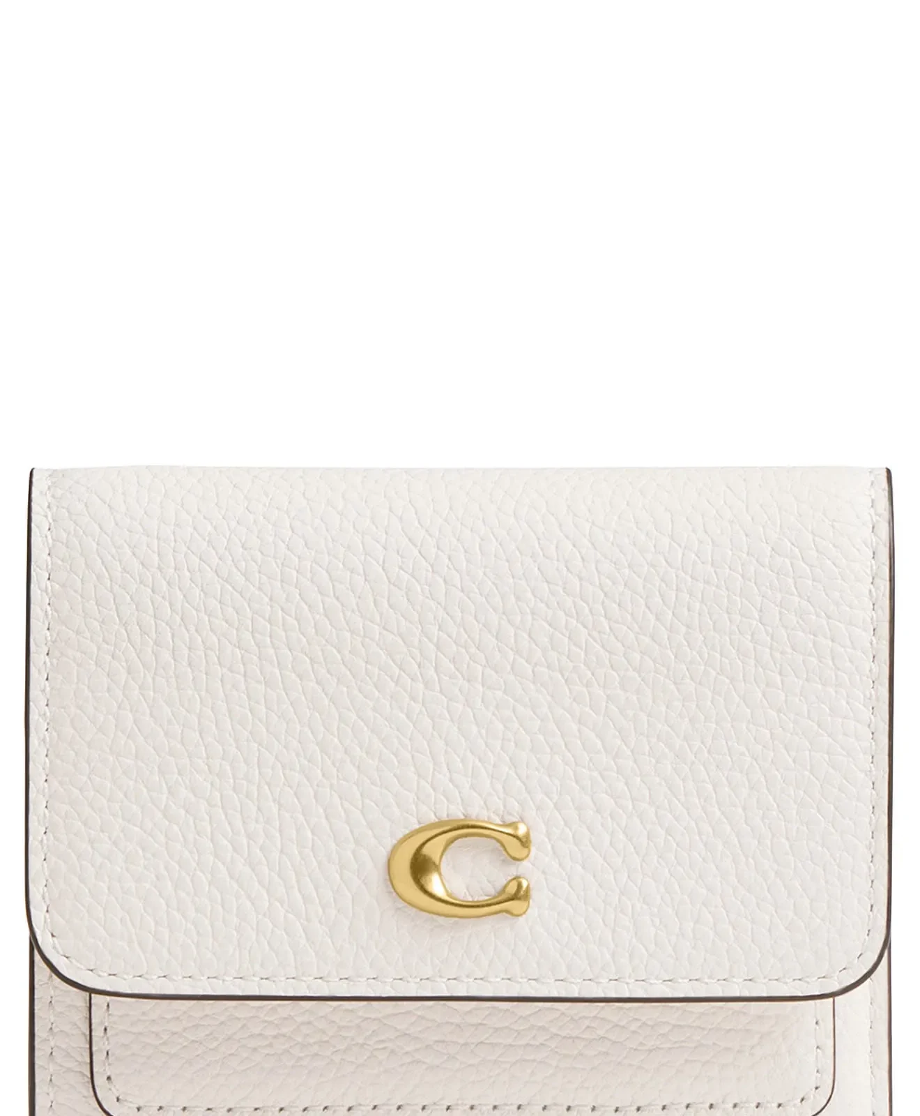 Coach Essential Polished Pebble Leather Wallet for Sale - Chalk