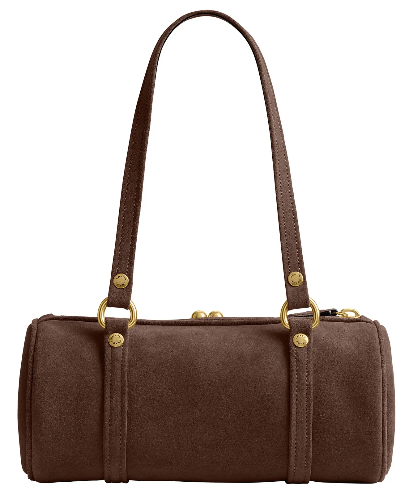 Coach Kisslock 28 Suede Barrel Bag for Sale