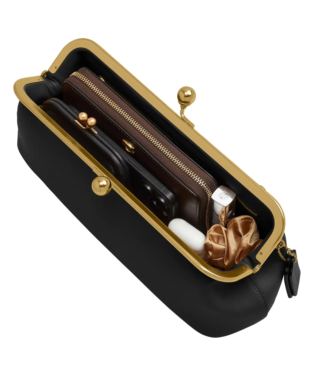 Coach Kisslock Glovetanned Leather Frame Clutch for Sale