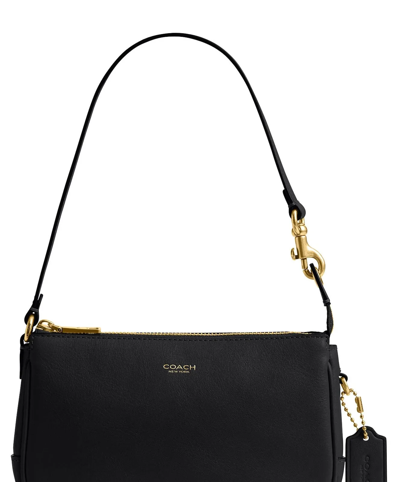 Coach Plaza 18 Natural Grain Leather Shoulder Bag for Sale - Black