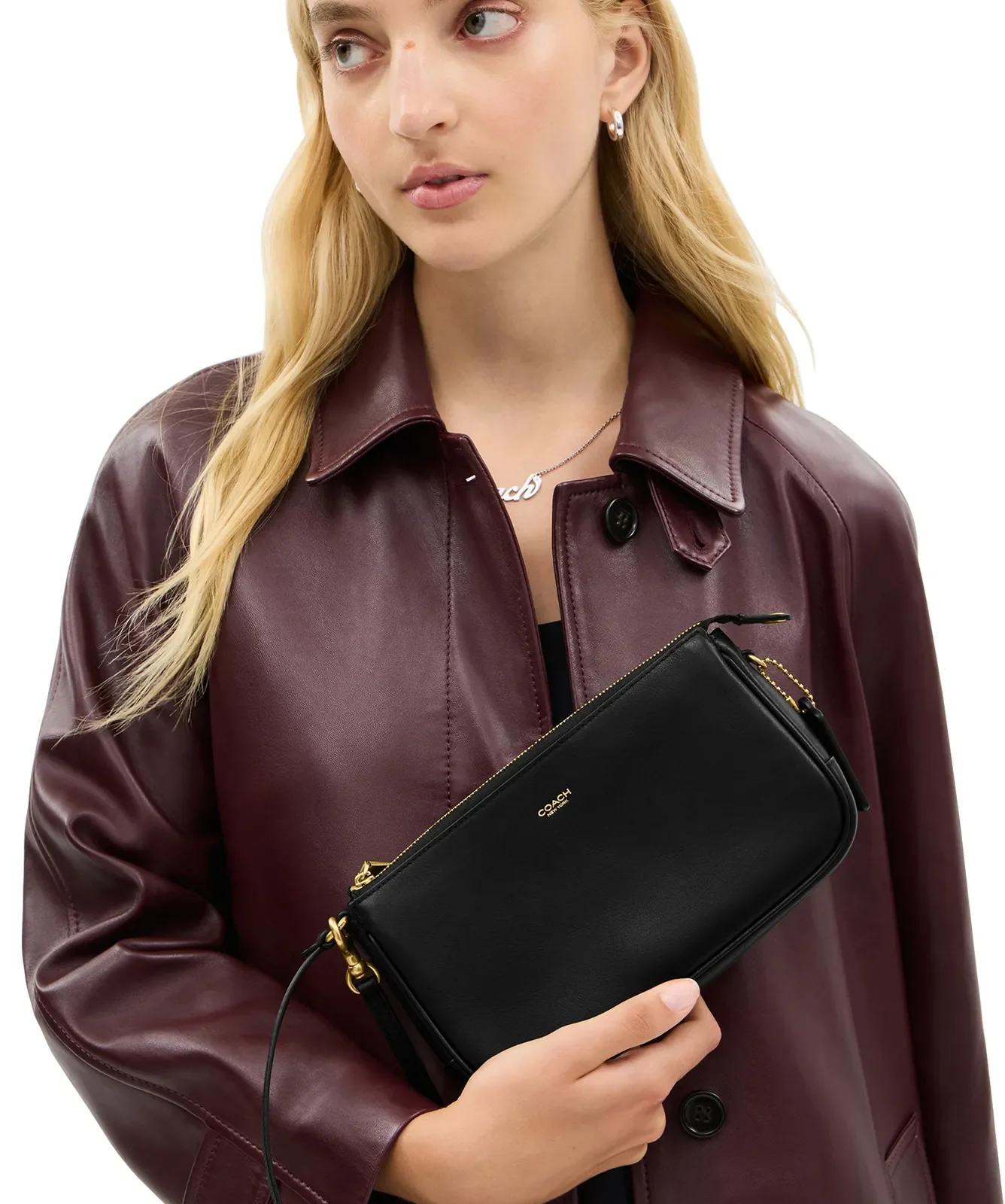 Coach Plaza Natural Grain Leather Shoulder Bag for Sale