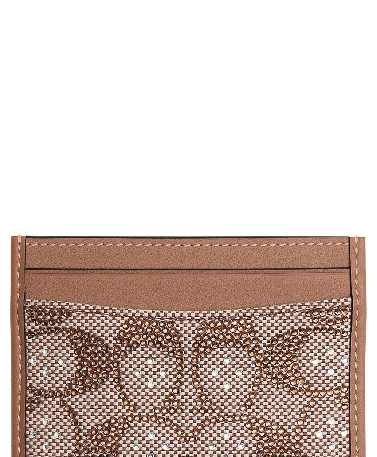 Coach Signature Crystal Logo Jacquard Card Case for Sale - Mushroom