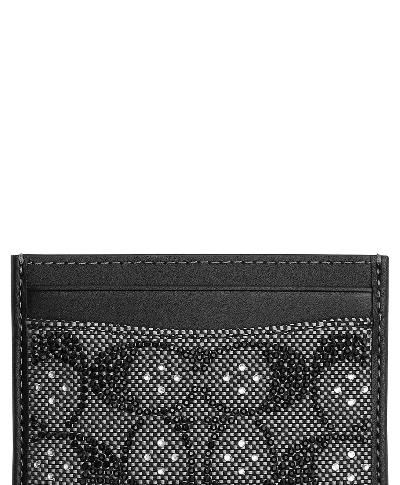 Coach Signature Crystal Logo Jacquard Card Case for Sale - Black