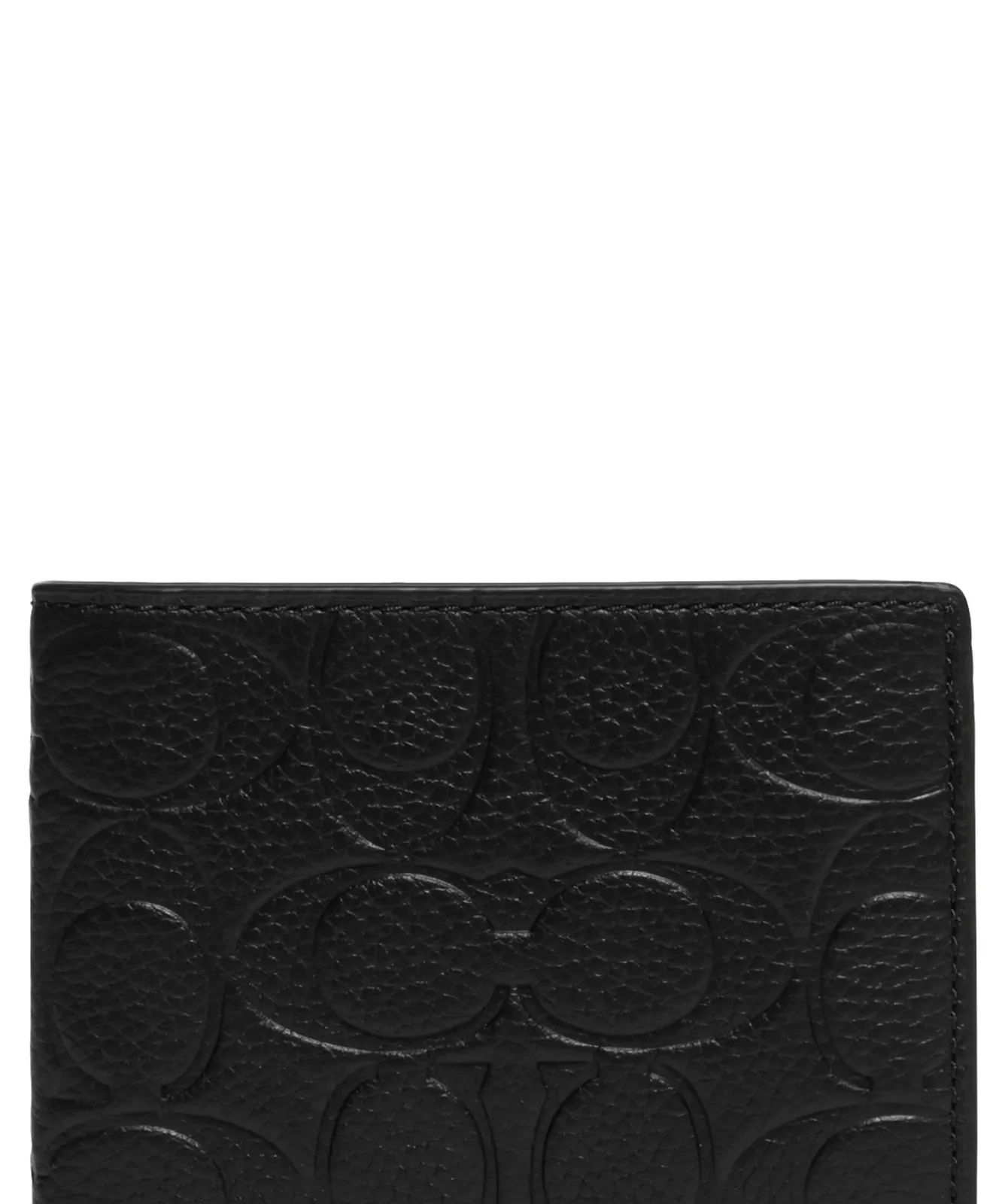Coach Signature Embossed Leather Bifold Wallet for Sale - Black