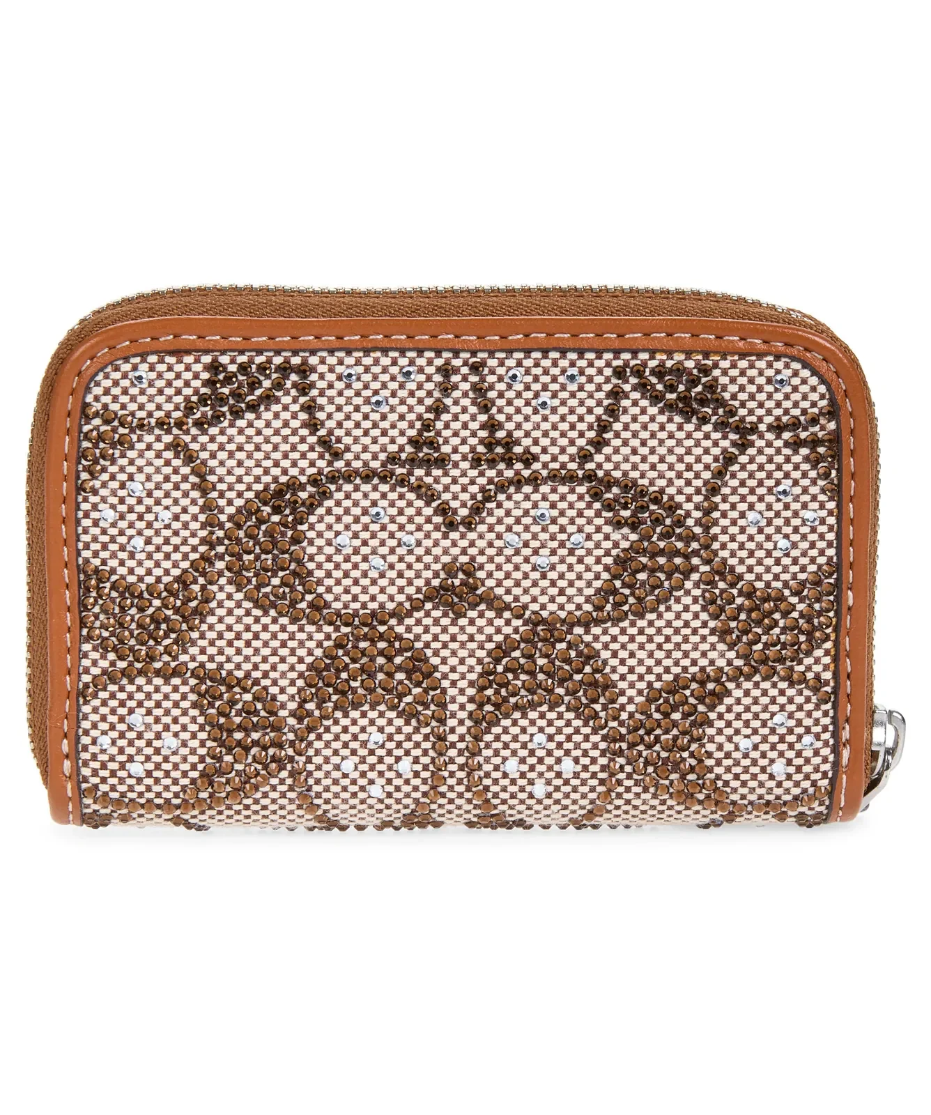 Coach Small Crystal Signature Logo Jacquard Zip Around Card Holder for Sale