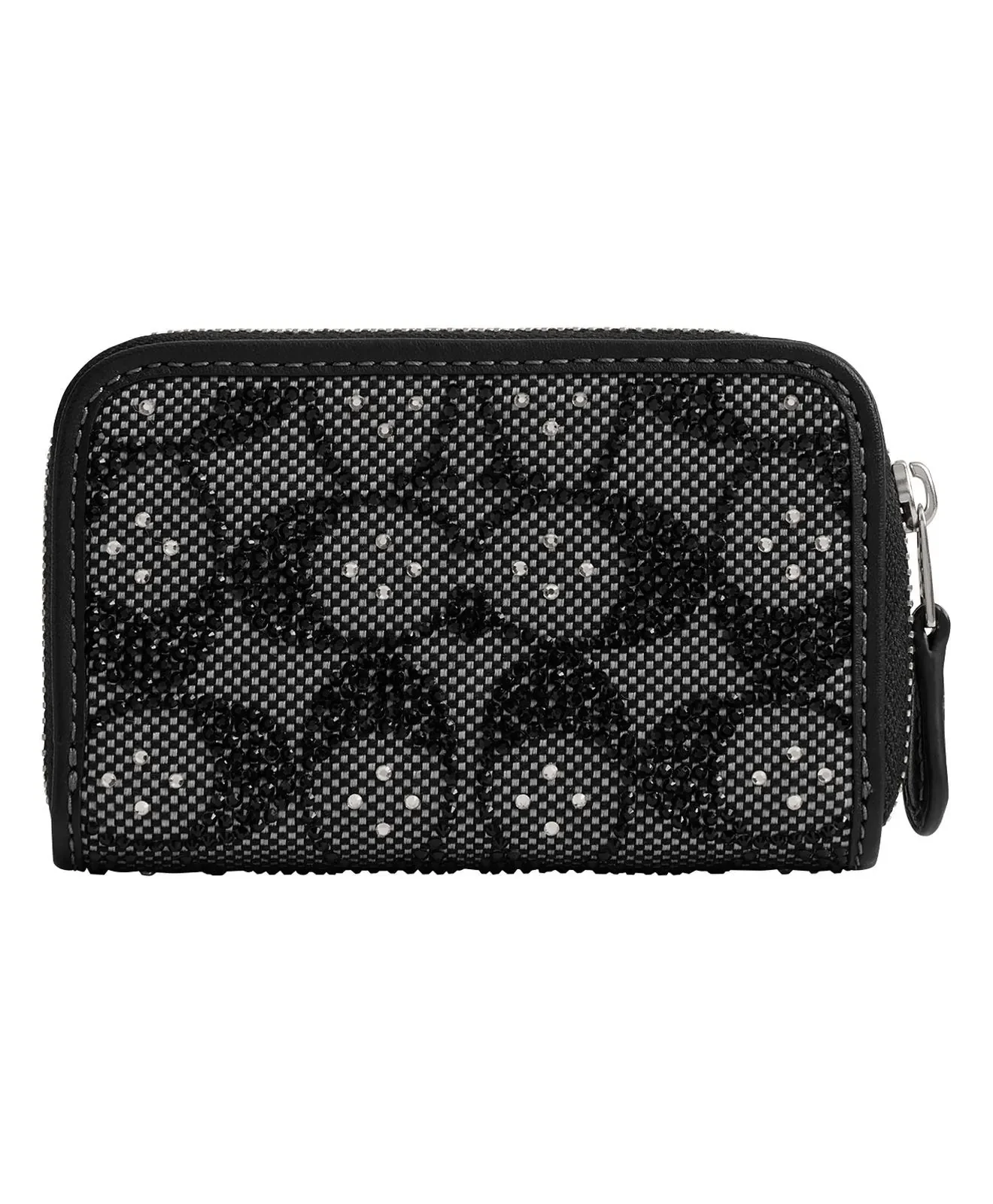 Coach Small Crystal Signature Logo Jacquard Zip Around Card Holder for Sale