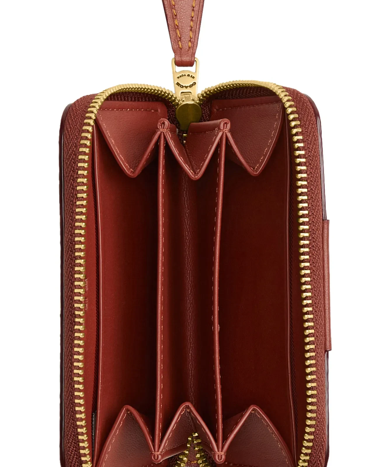 Coach Small Essential Coated Canvas & Leather Zip Around Card Holder for Sale