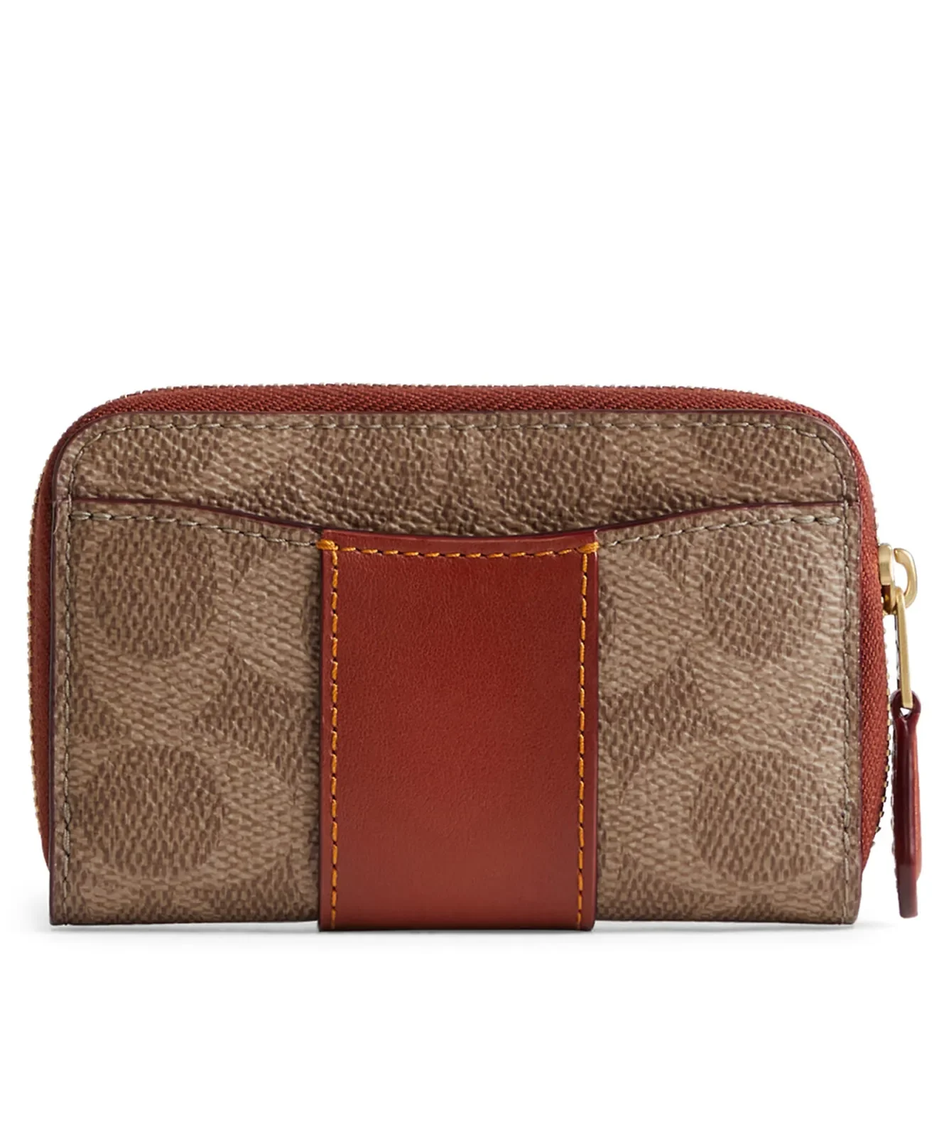 Coach Small Essential Coated Canvas & Leather Zip Around Card Holder for Sale
