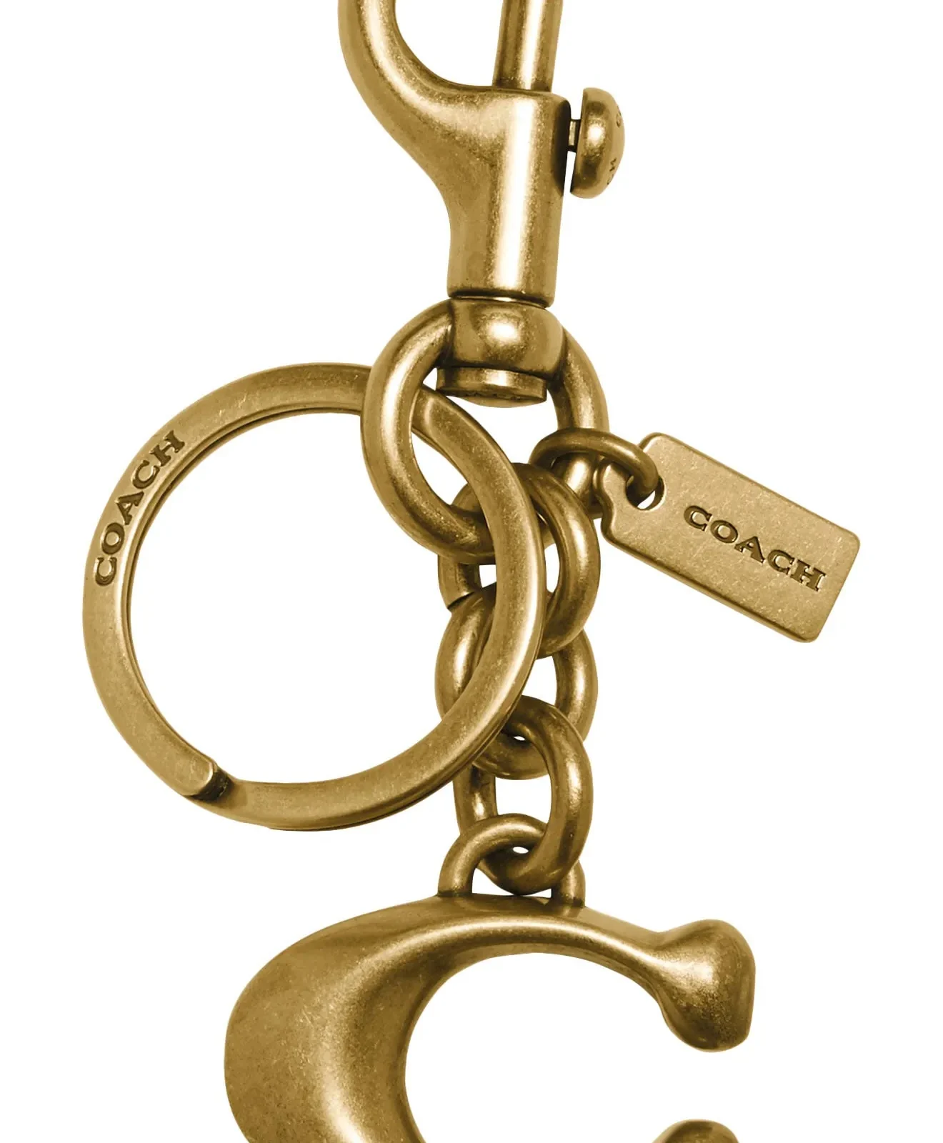Coach Solid C Bag Charm for Sale - Brass