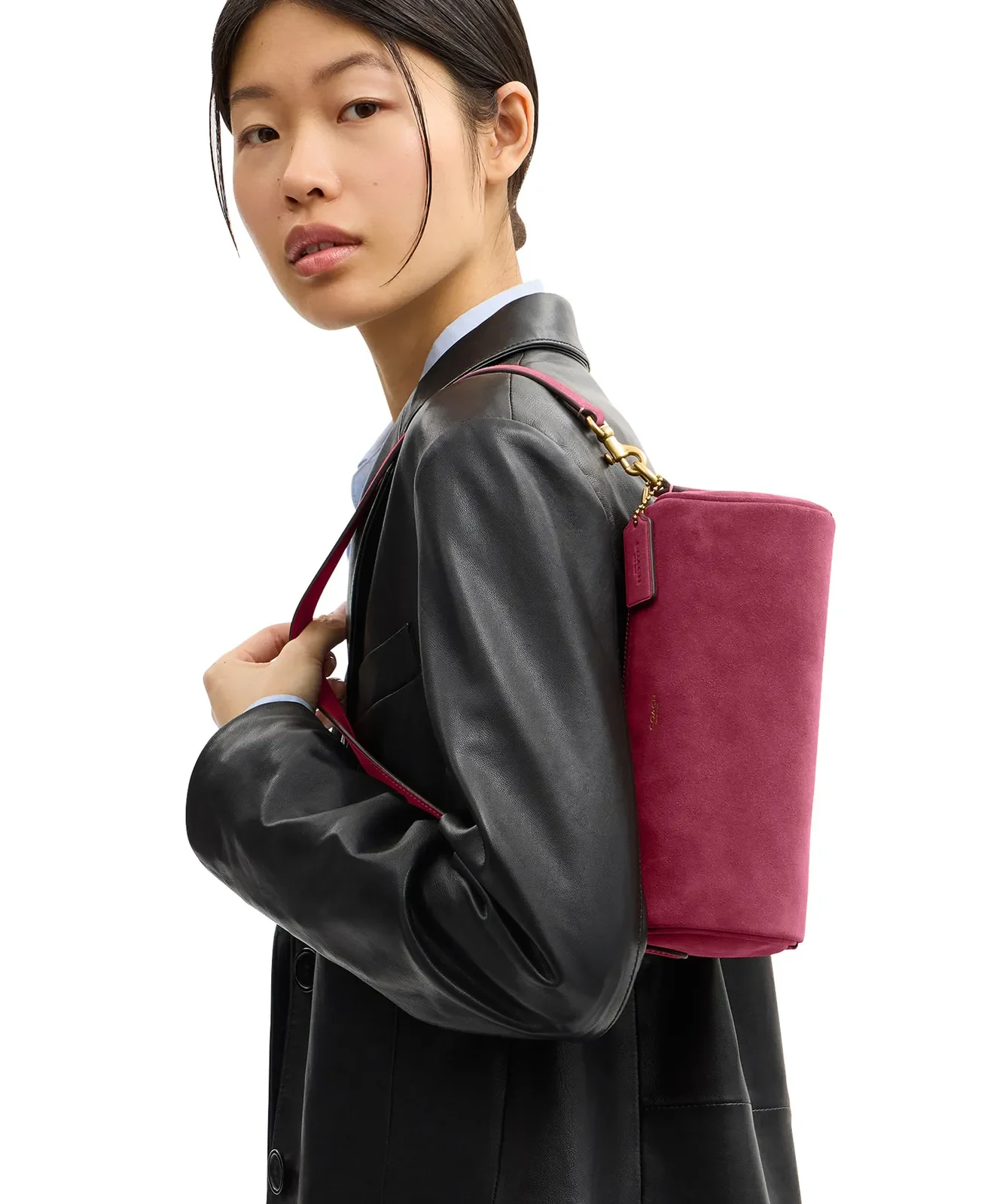 Coach Suede Barrel Bag for Sale