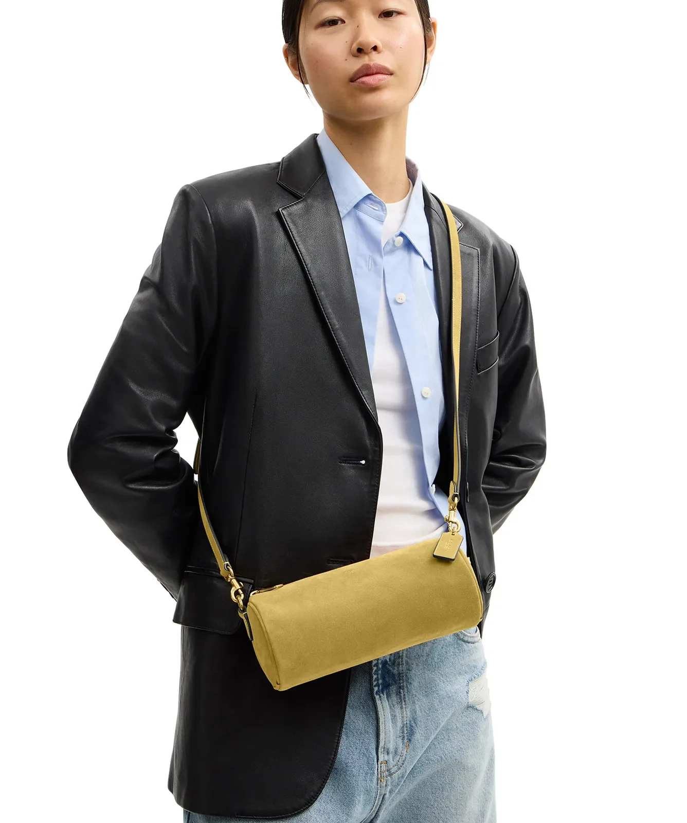 Coach Suede Barrel Bag for Sale