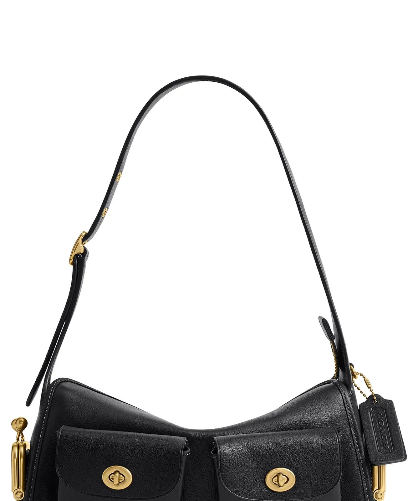 Coach The Coach Originals Turnlock Haversack Leather Bag 27 for Sale - Black
