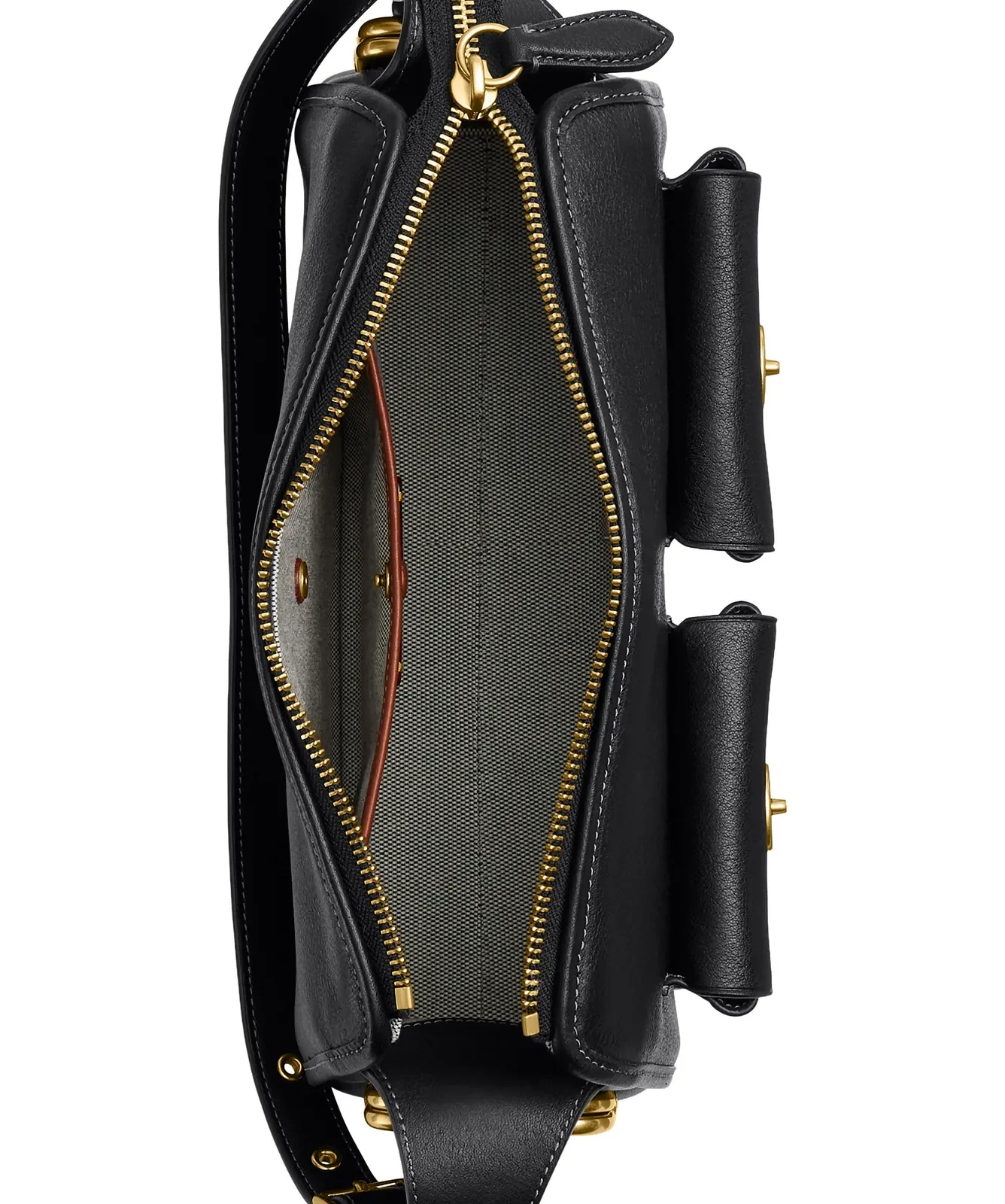 Coach The Coach Originals Turnlock Haversack Leather Bag 27 for Sale - Black