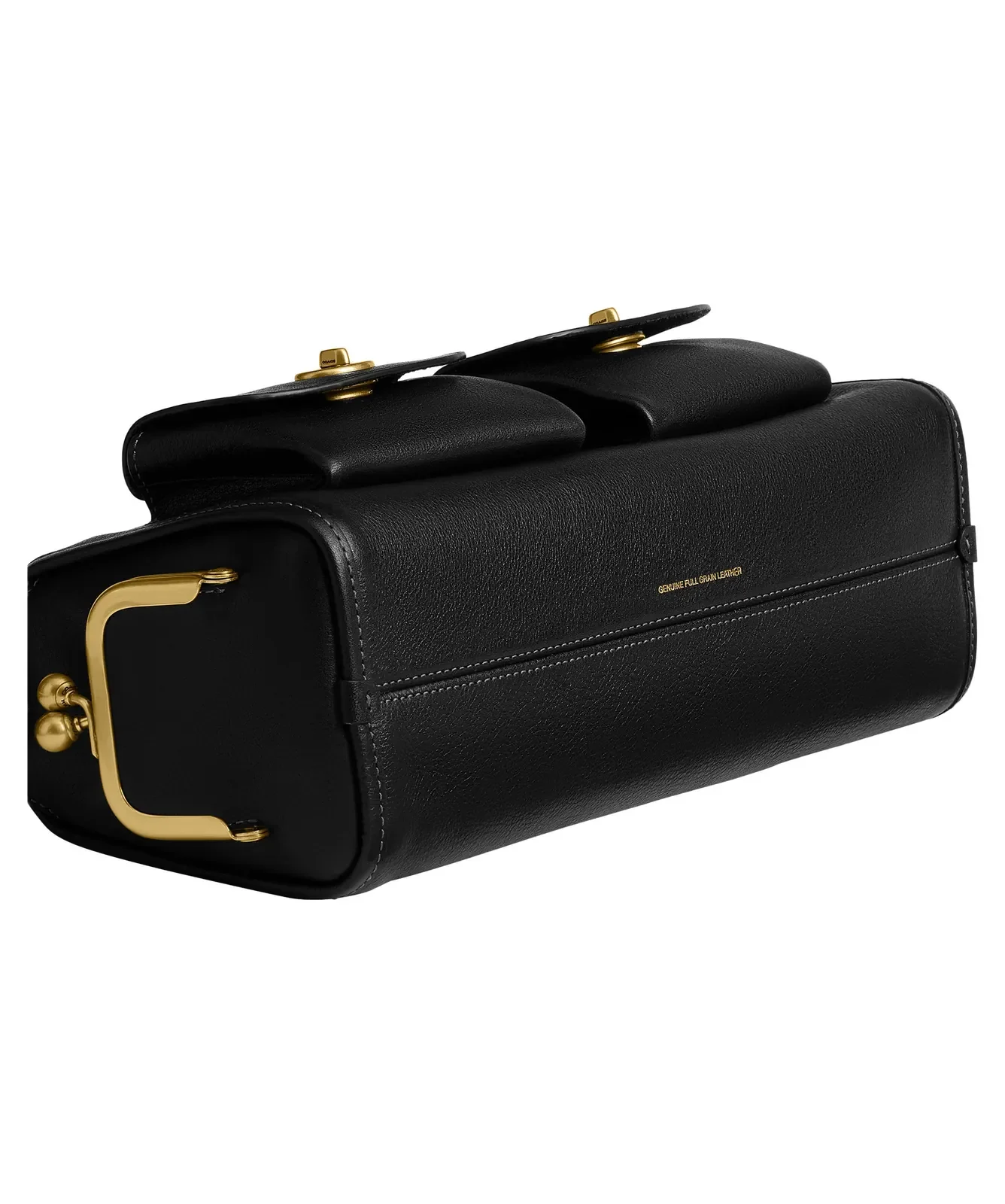 Coach The Coach Originals Turnlock Haversack Leather Bag 27 for Sale - Black