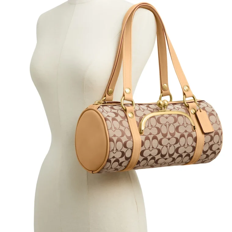 Coach The Originals Signature Jacquard Kisslock Barrel Bag for Sale — alternate view