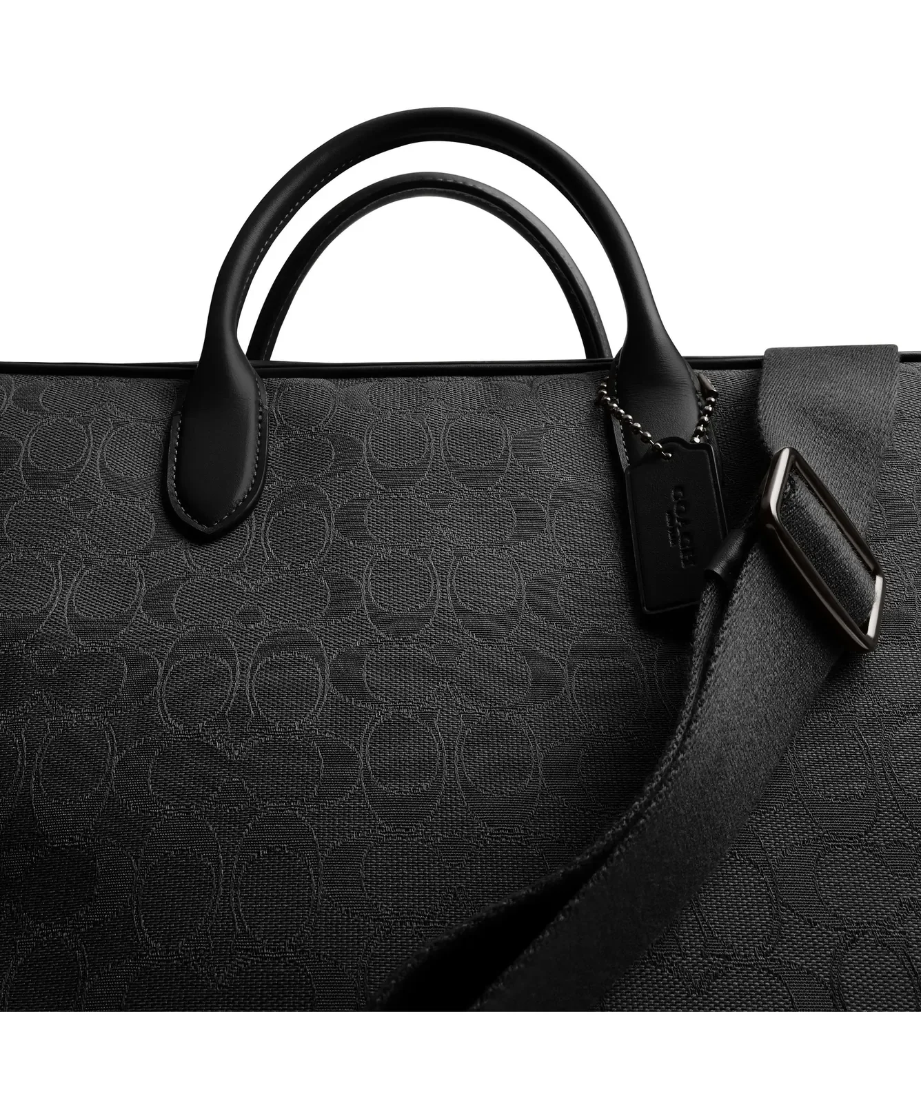 Coach Theo Logo Jacquard Briefcase for Sale - Black