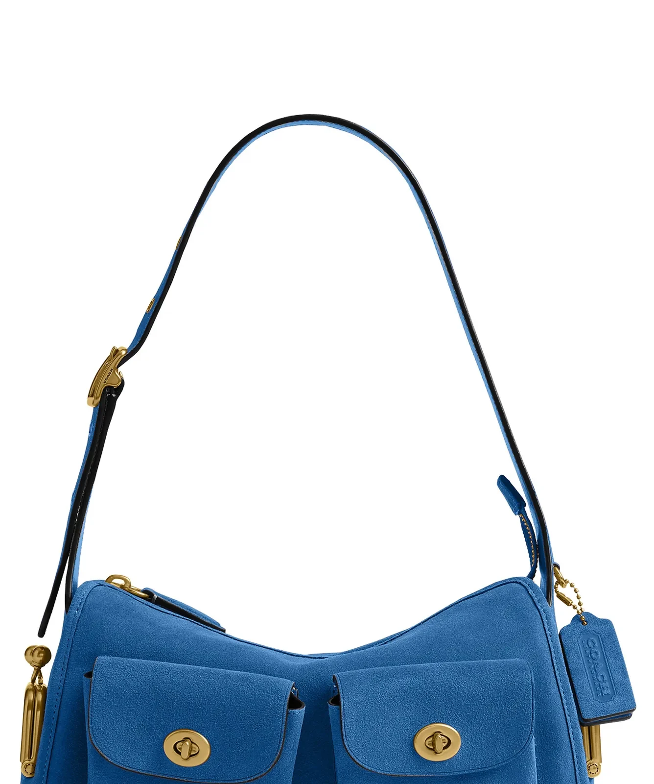 Coach Small Turnlock Haversack Suede Shoulder Bag for Sale - Blue Jay