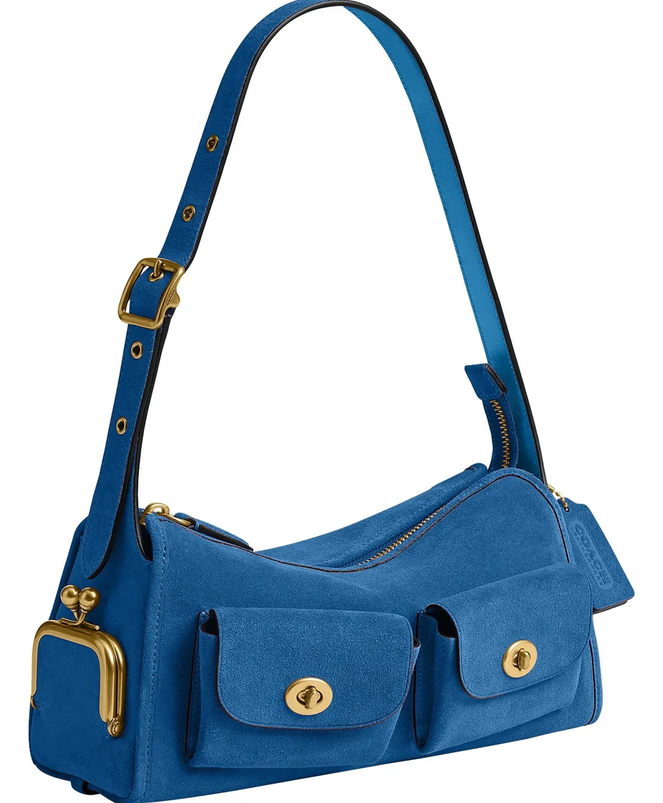 Coach Small Turnlock Haversack Suede Shoulder Bag for Sale