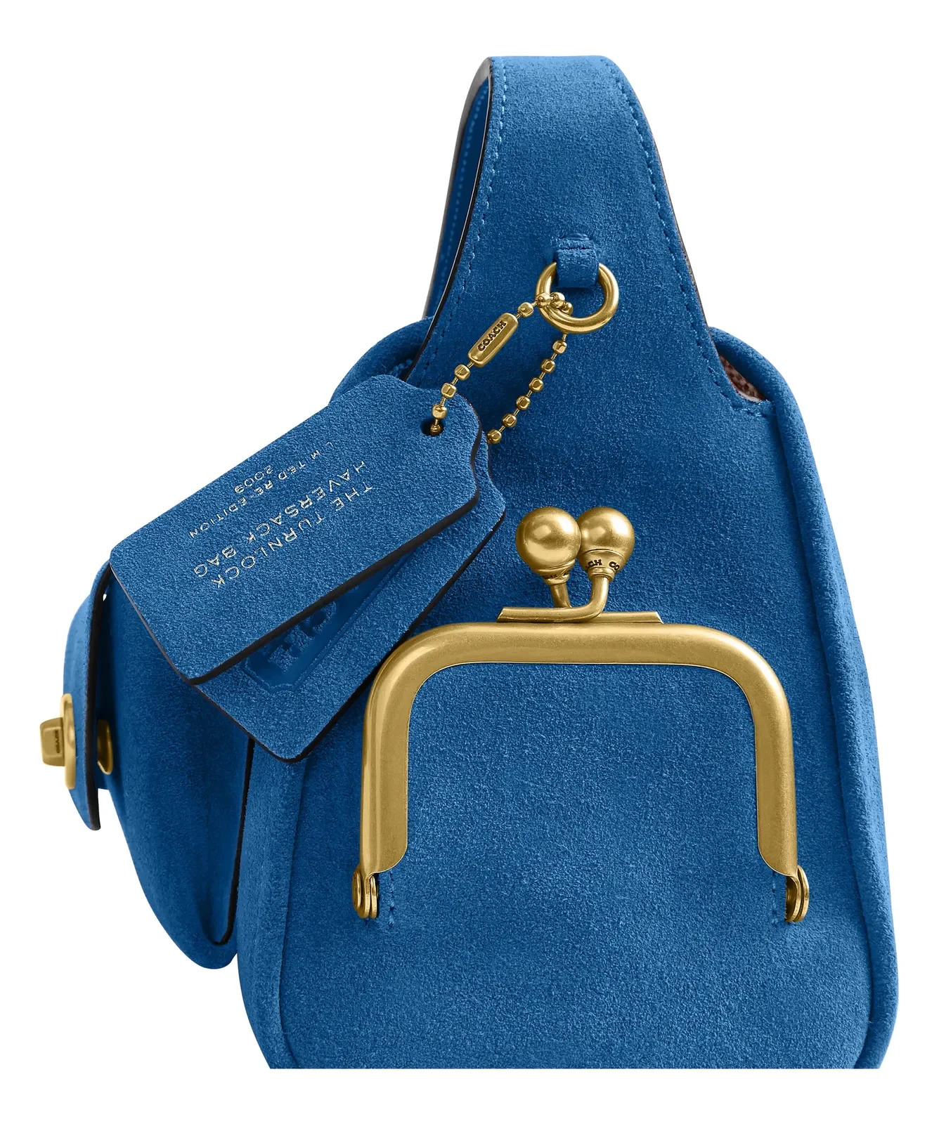 Coach Small Turnlock Haversack Suede Shoulder Bag for Sale