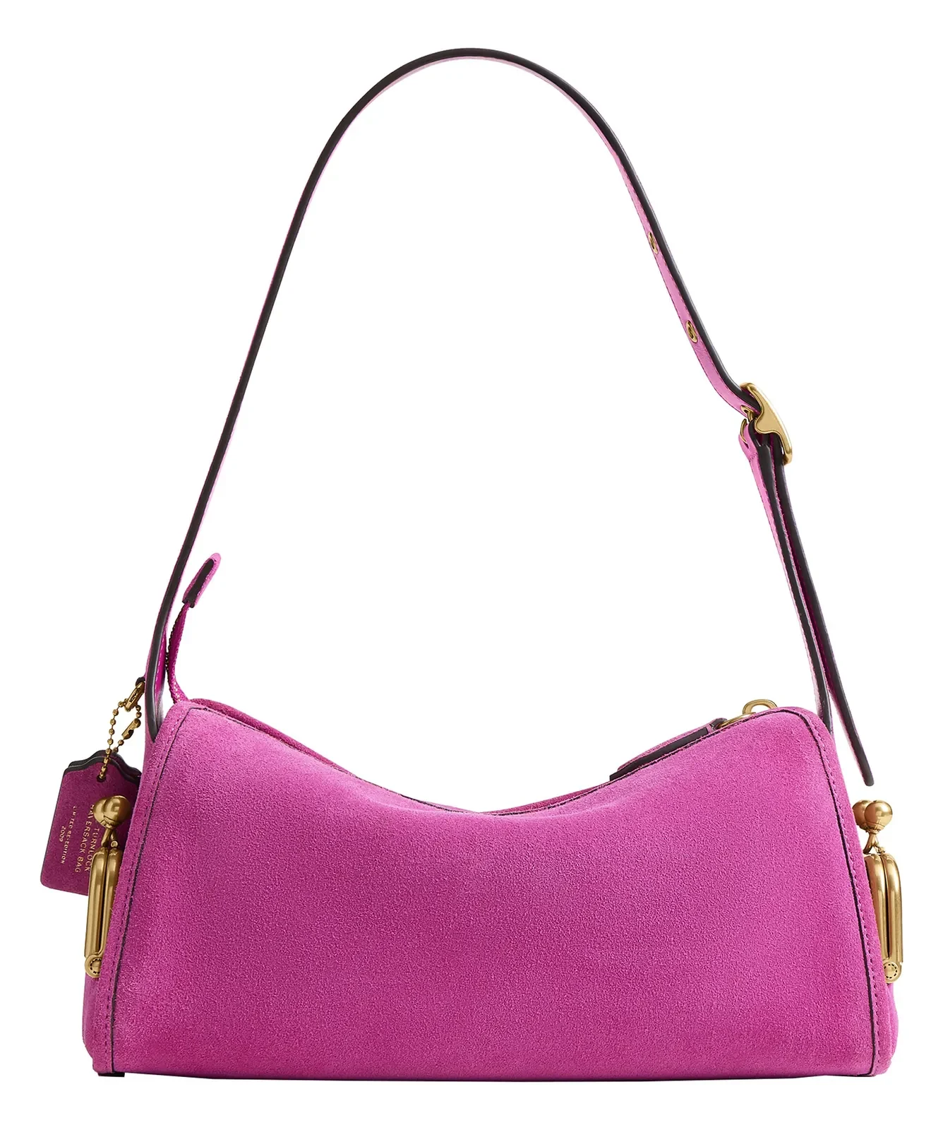 Coach Small Turnlock Haversack Suede Shoulder Bag for Sale