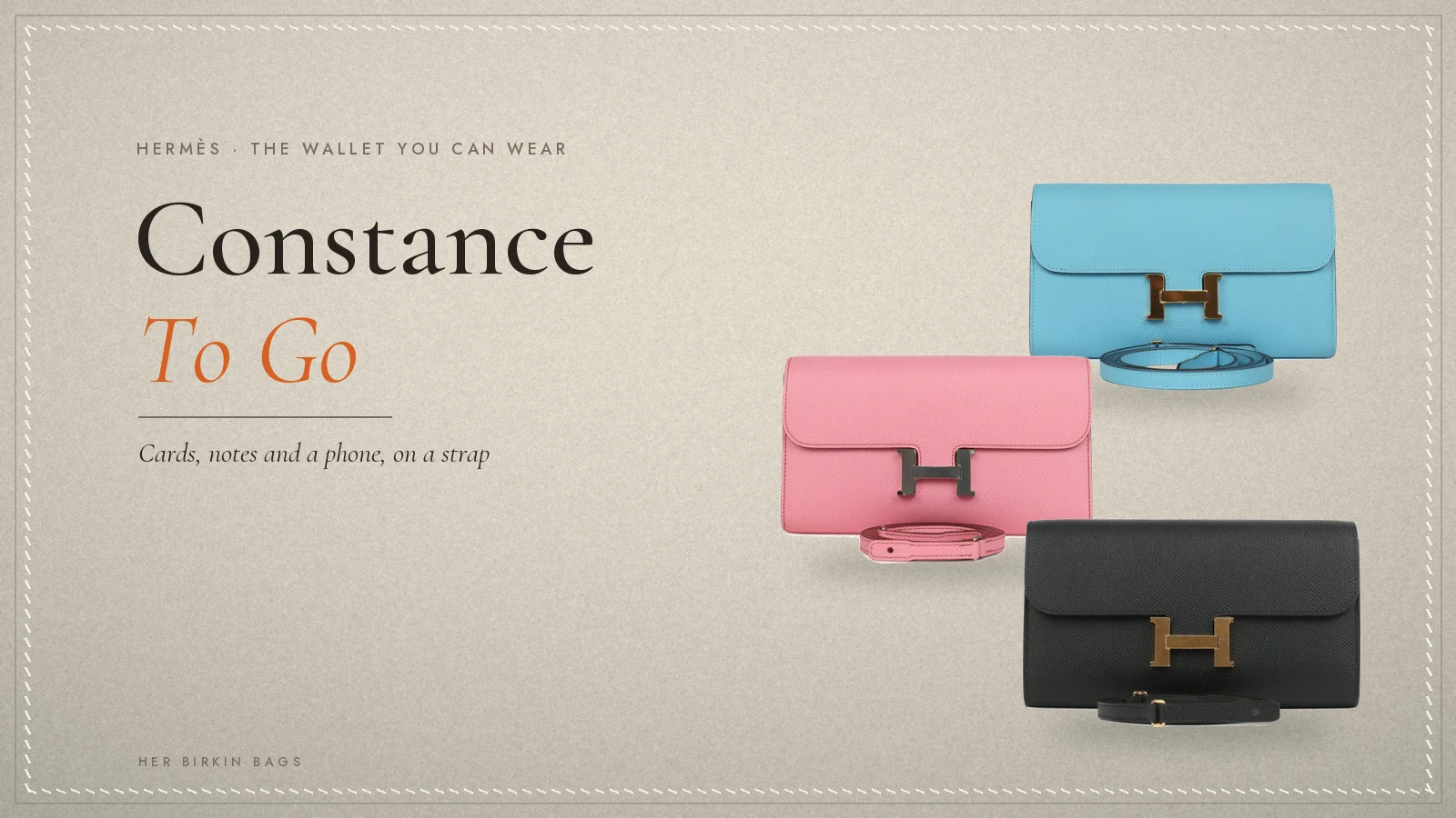 Constance To Go wallet in Céleste, Bubblegum and Black Epsom