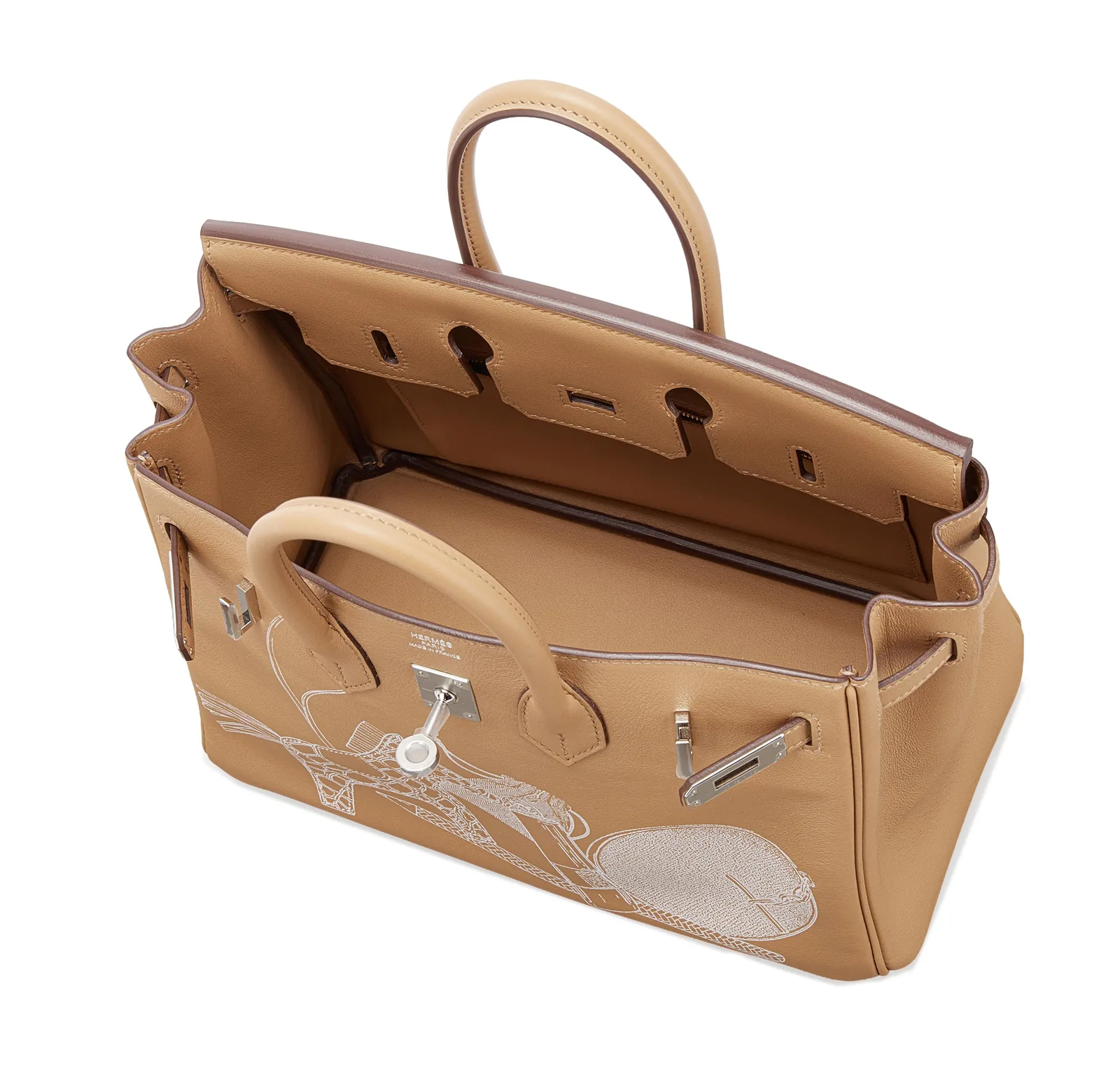 Hermès Limited Edition Birkin In & Out 25 Biscuit Swift Palladium 2023 — view 6