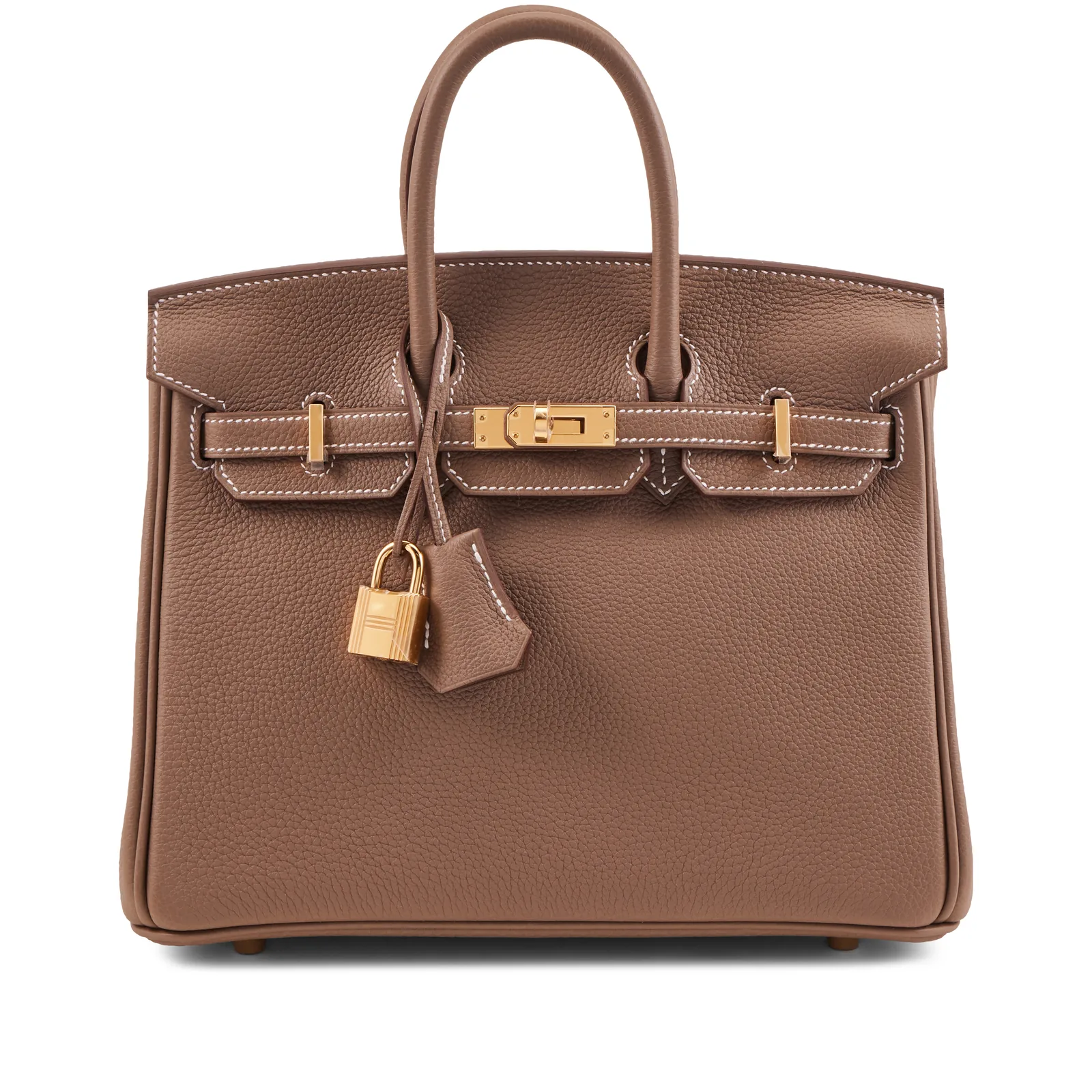 Pre-Owned Hermès Birkin 25 Etoupe Togo Gold 2026
