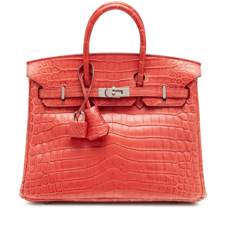 Hermès Birkin 25 Rouge Indien Matte Niloticus Crocodile Palladium 2010 for Sale