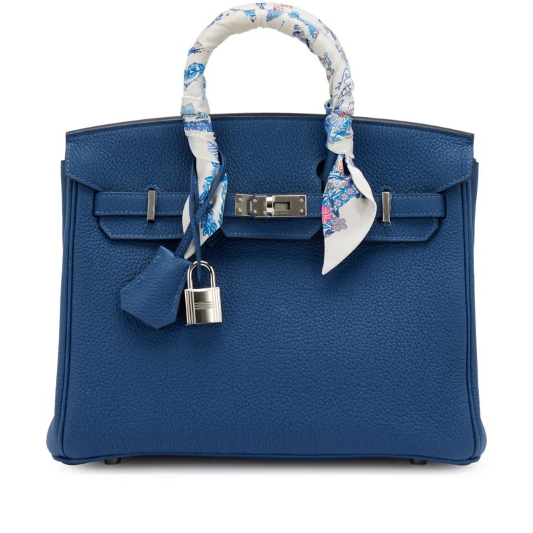 Hermès Birkin 25 Bleu Tie Togo Palladium 2025 with Kelly Pocket Belt for Sale