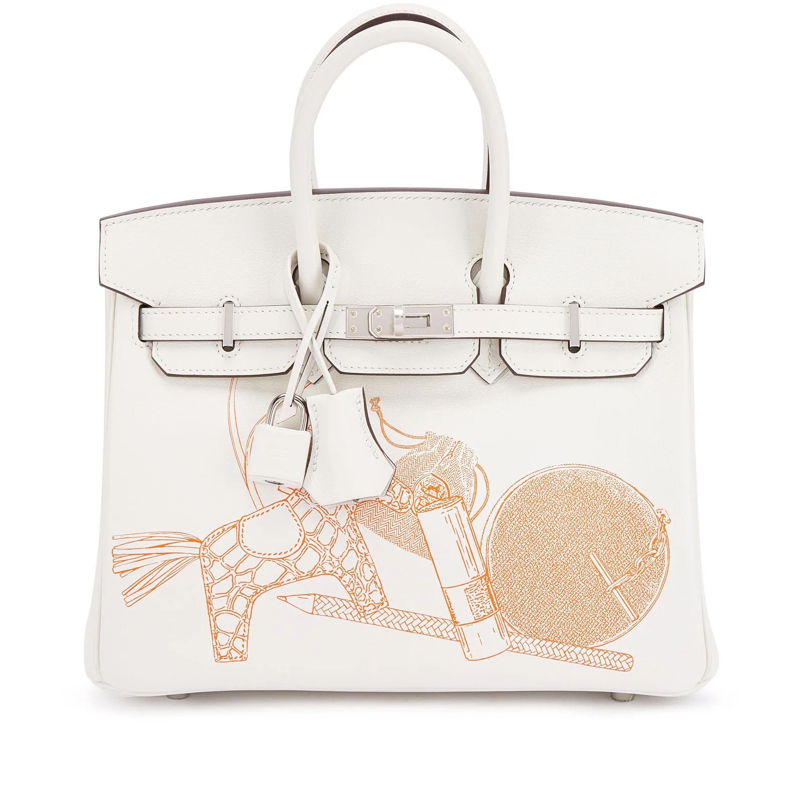 Hermès Limited Edition Birkin In & Out 25 White Swift Palladium 2023