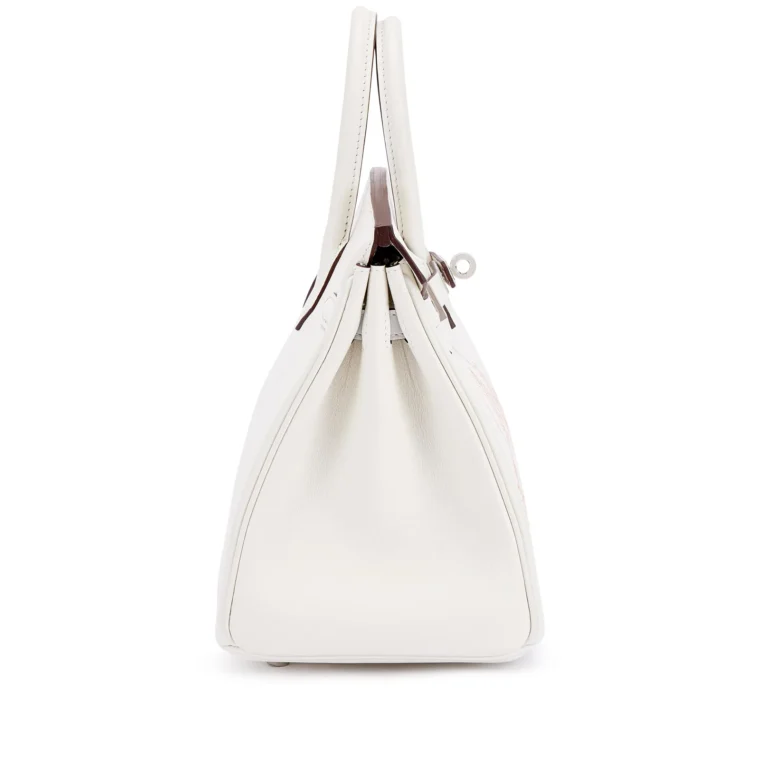 Hermès Limited Edition Birkin In & Out 25 White Swift Palladium 2023 for Sale — alternate view