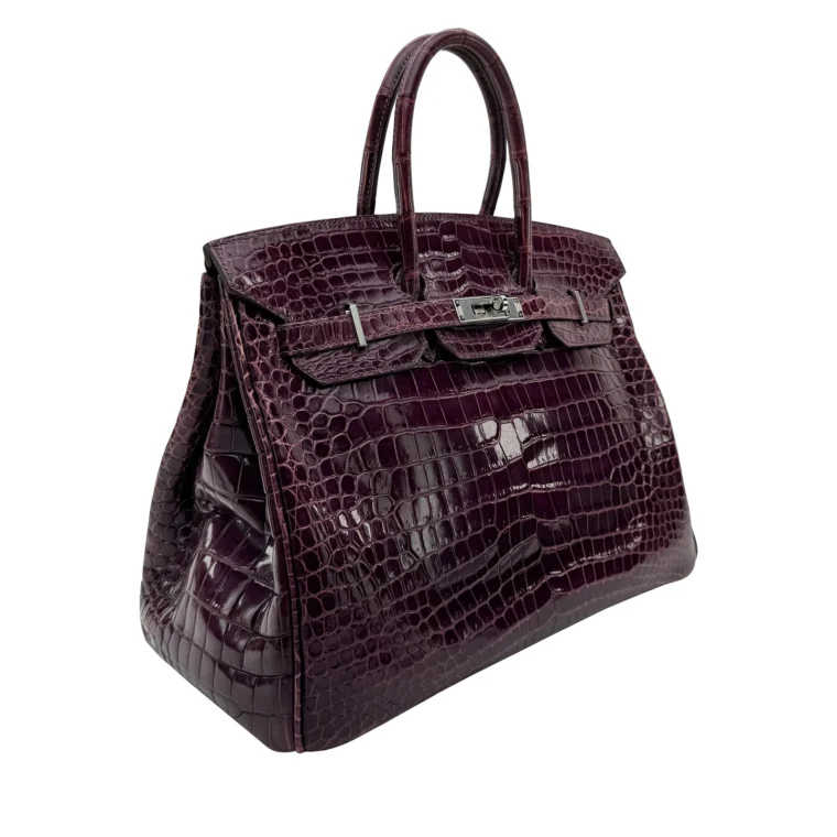 Hermès Birkin 35 Amethyst Shiny Crocodile Gold 2011 for Sale — alternate view